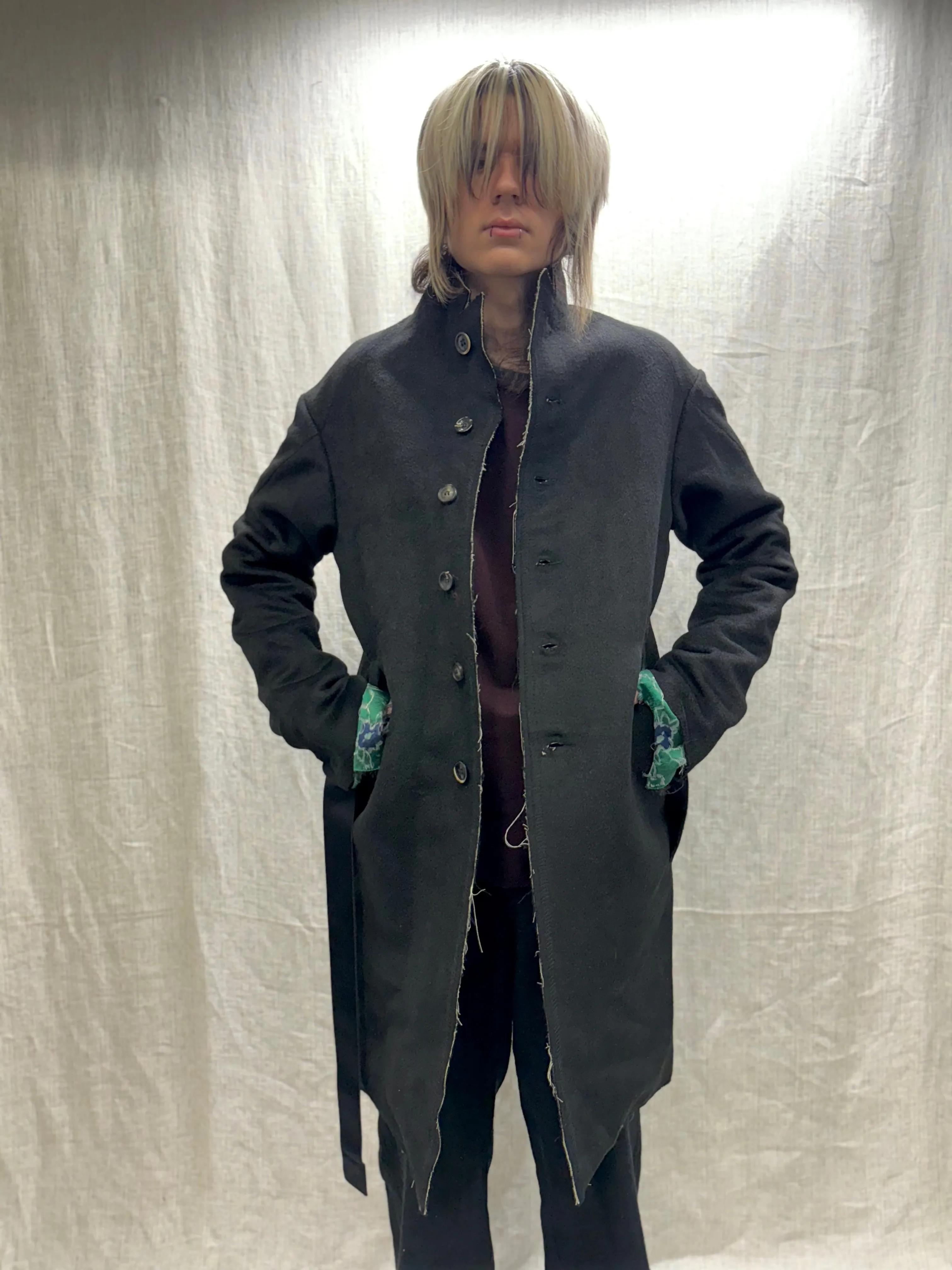 FW24 || PROTOLOGICAL ARCHETYPE LONG COAT || BLACK WOOL sold by zam barrett product image thumbnail 5
