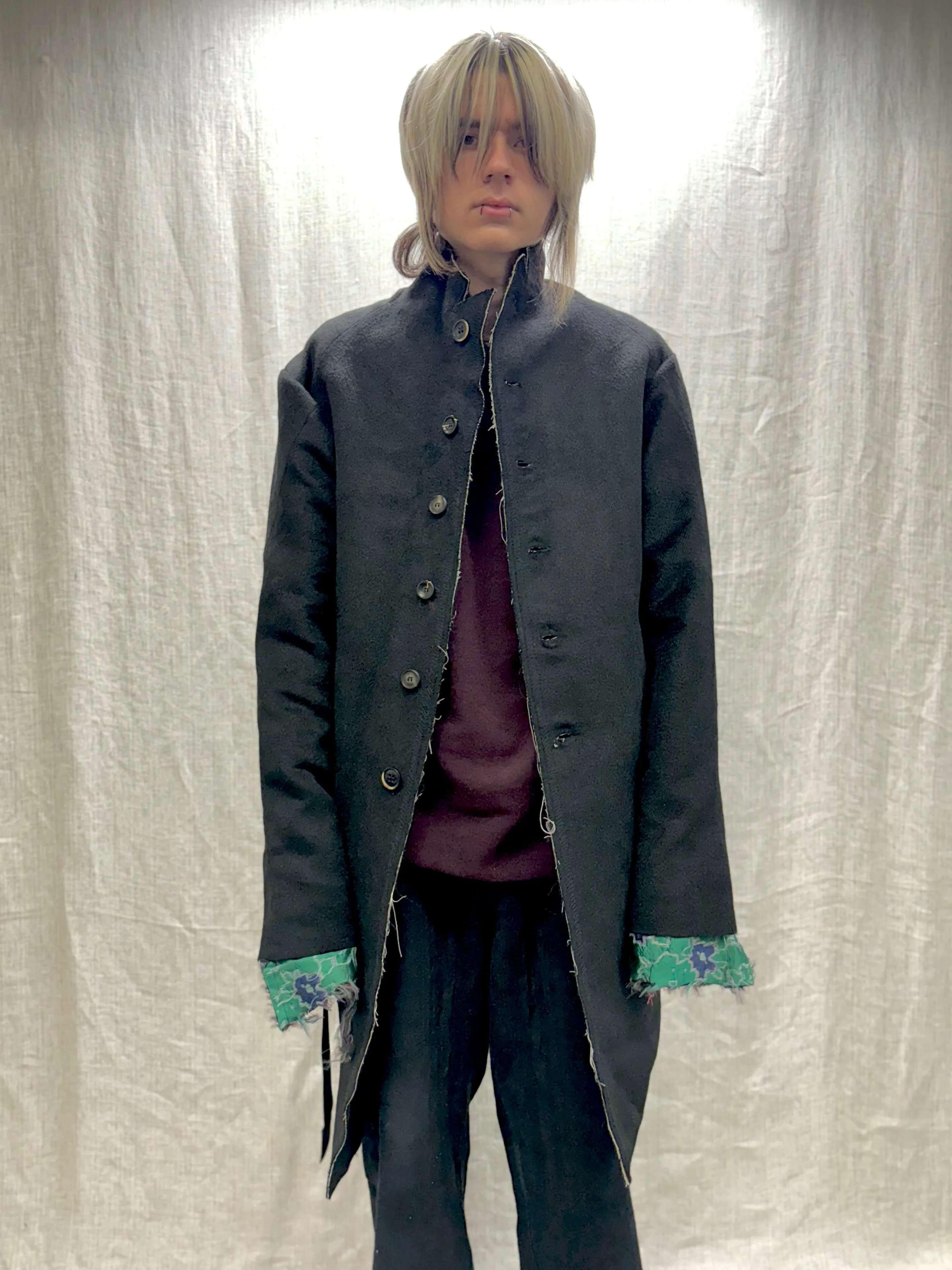 FW24 || PROTOLOGICAL ARCHETYPE LONG COAT || BLACK WOOL sold by zam barrett