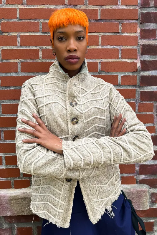 SS24 || PROTOLOGICAL ARCHETYPE SHIRT JACKET || ROPED ECRU sold by zam barrett