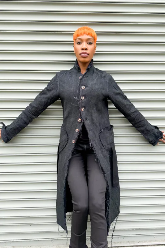 SS24 || PROTOLOGICAL ARCHETYPE COAT || TARMAC BLACK sold by zam barrett