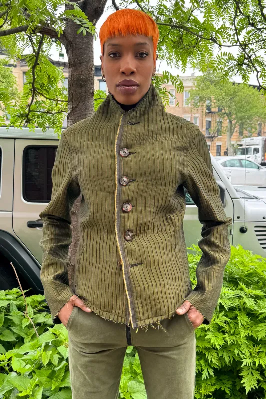 SS24 || PROTOLOGICAL ARCHETYPE SHIRT JACKET || GREEN sold by zam barrett