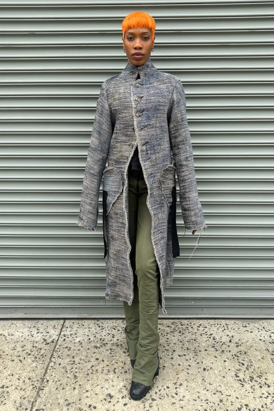 SS24 || PROTOLOGICAL ARCHETYPE COAT || INK INJECT ECRU sold by zam barrett