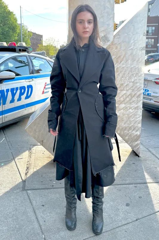 SS24 || HEARTENED TRENCH COAT || BLACK sold by zam barrett