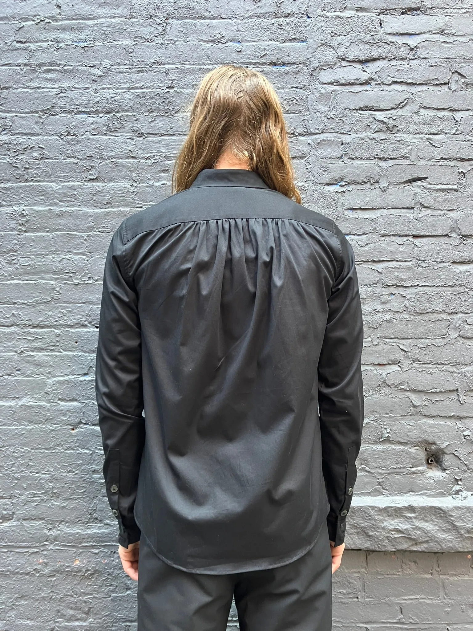 FW23 || ROMANTIC FRONT ROSES DRESS SHIRT || 100% COTTON - BLACK sold by zam barrett product image thumbnail 4