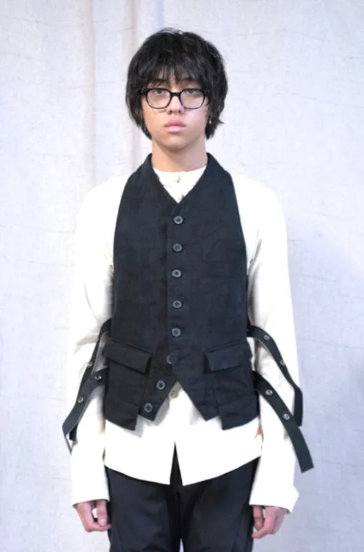 SS23 || SUSPENDED POCKET BACKSTRAP  VEST - 100% O.D. COTTON sold by zam barrett