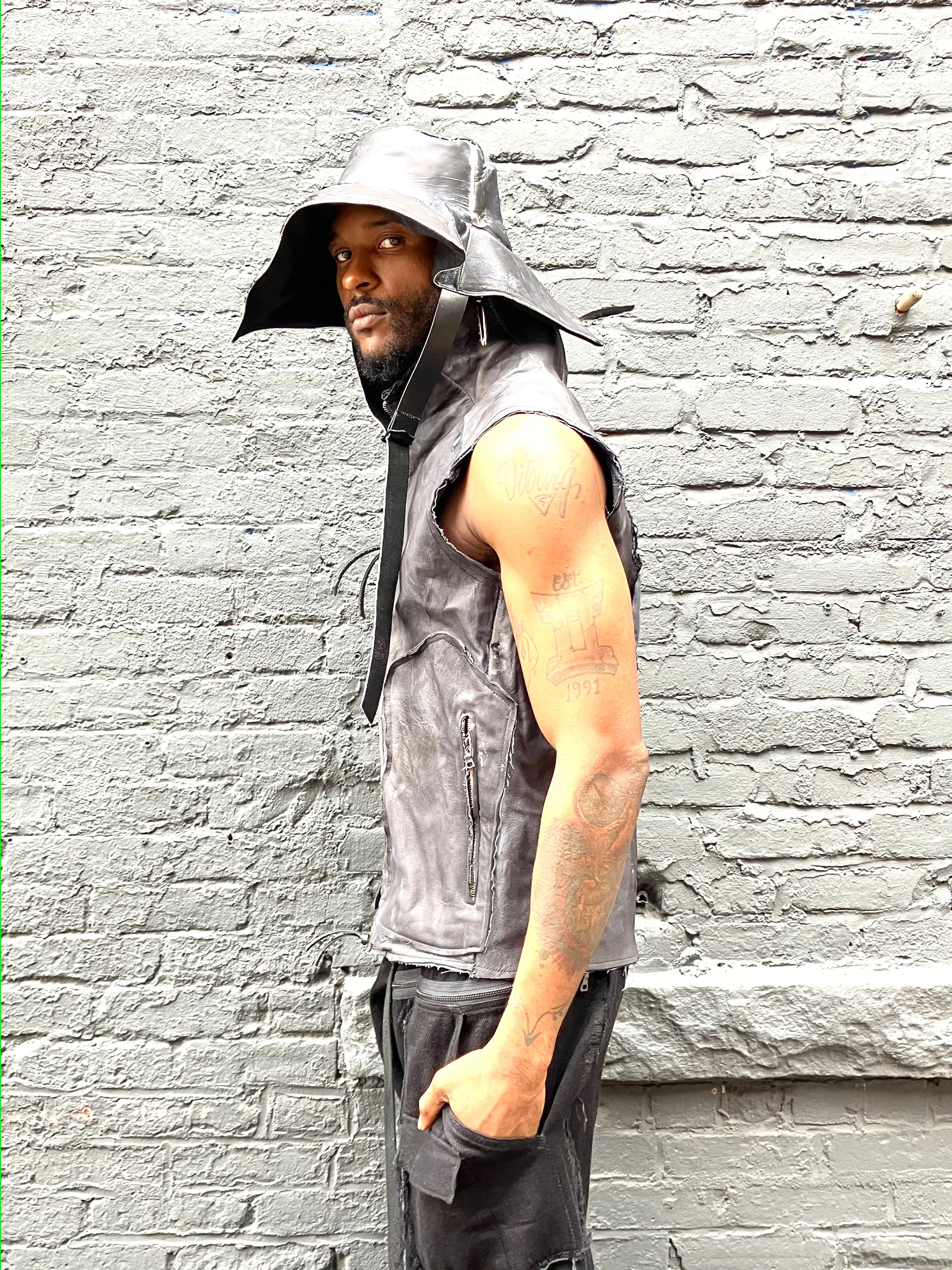 FW23 || MOONSTAR ARC VEST || OVERDYED BLACK sold by zam barrett product image thumbnail 2