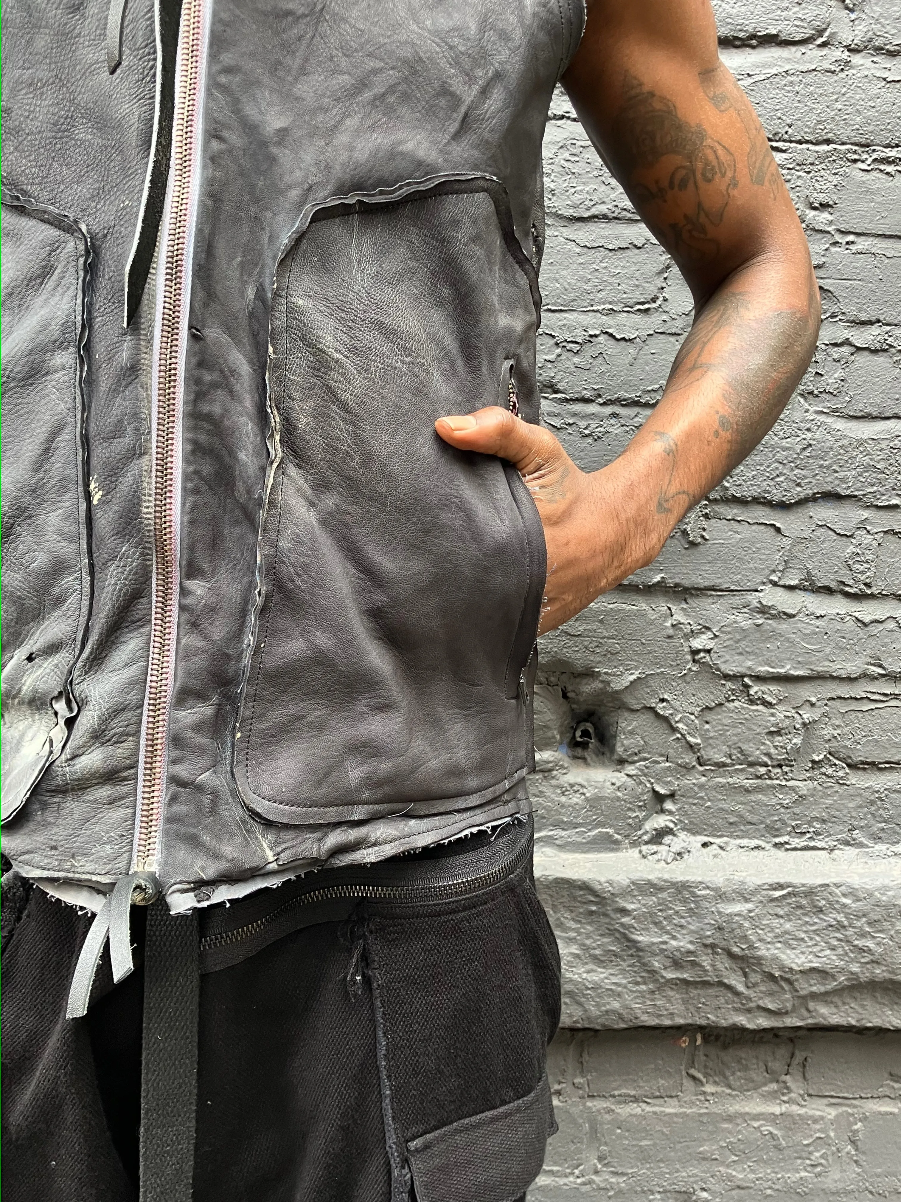FW23 || MOONSTAR ARC VEST || OVERDYED BLACK sold by zam barrett product image thumbnail 5