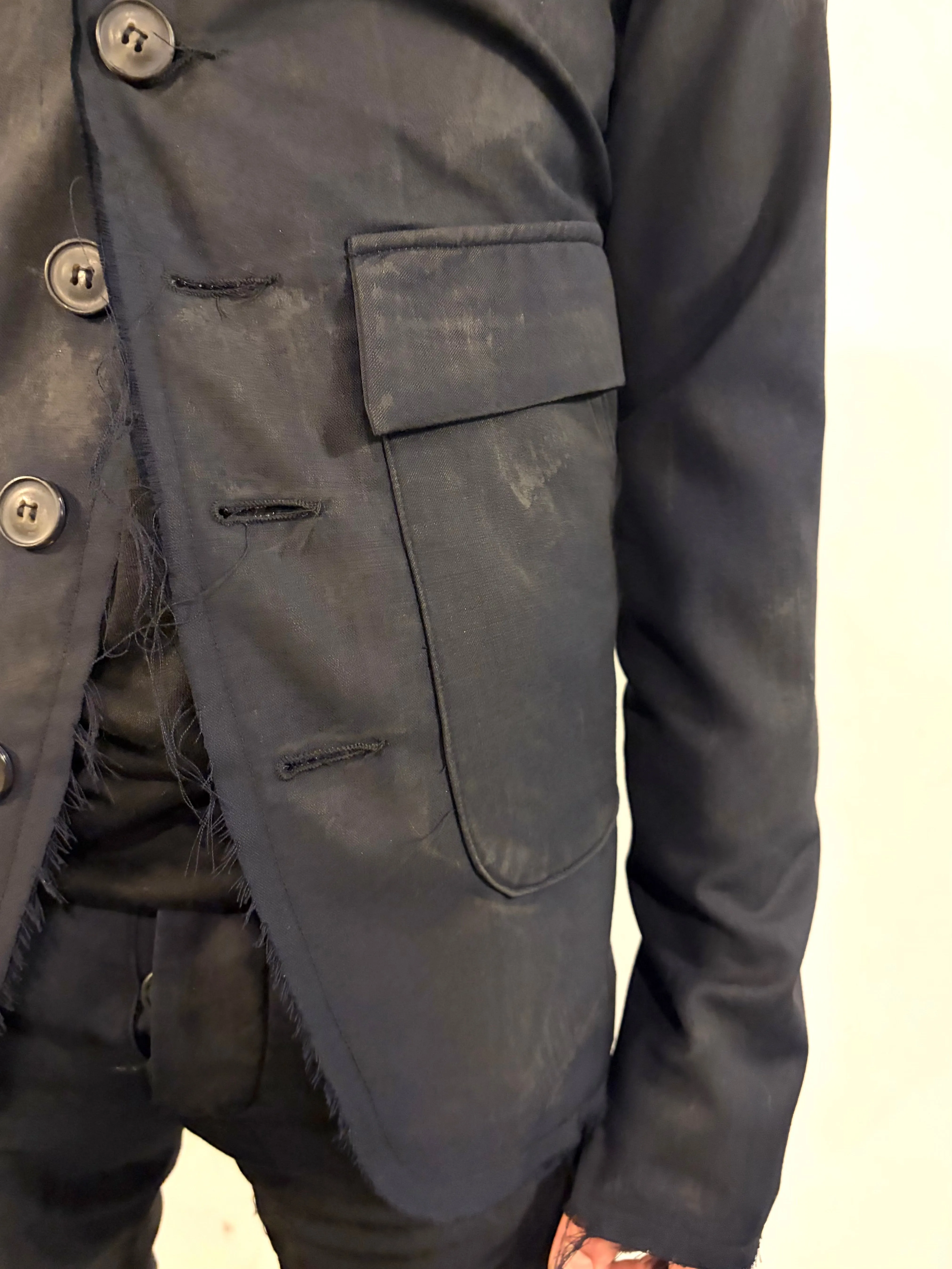 SS26 || PROTOLOGICAL ARCHETYPE LONG TYLER BLAZER || BLACK || WOOL sold by zam barrett product image thumbnail 5