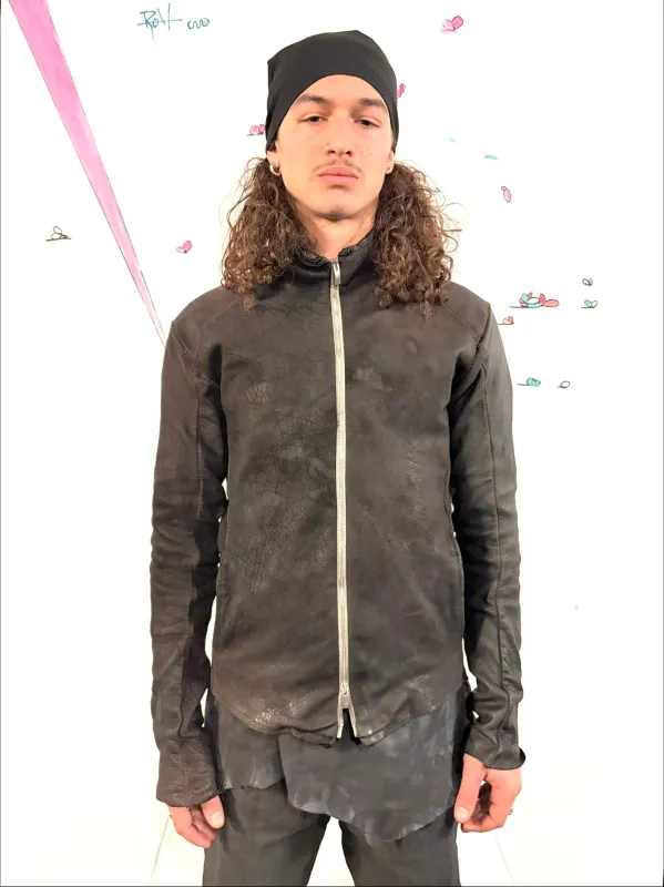 SS26 || OVERDYED ARC JACKET || BLACK || BISON LEATHER made by zam barrett