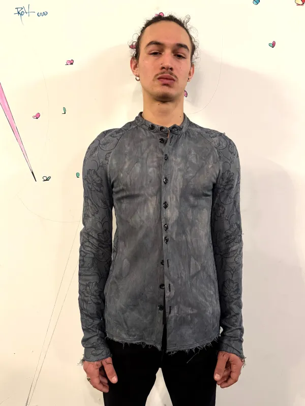 SS26 || OVERLOCKED RAGLAN LONG SLEEVE SHIRT - GREY made by zam barrett