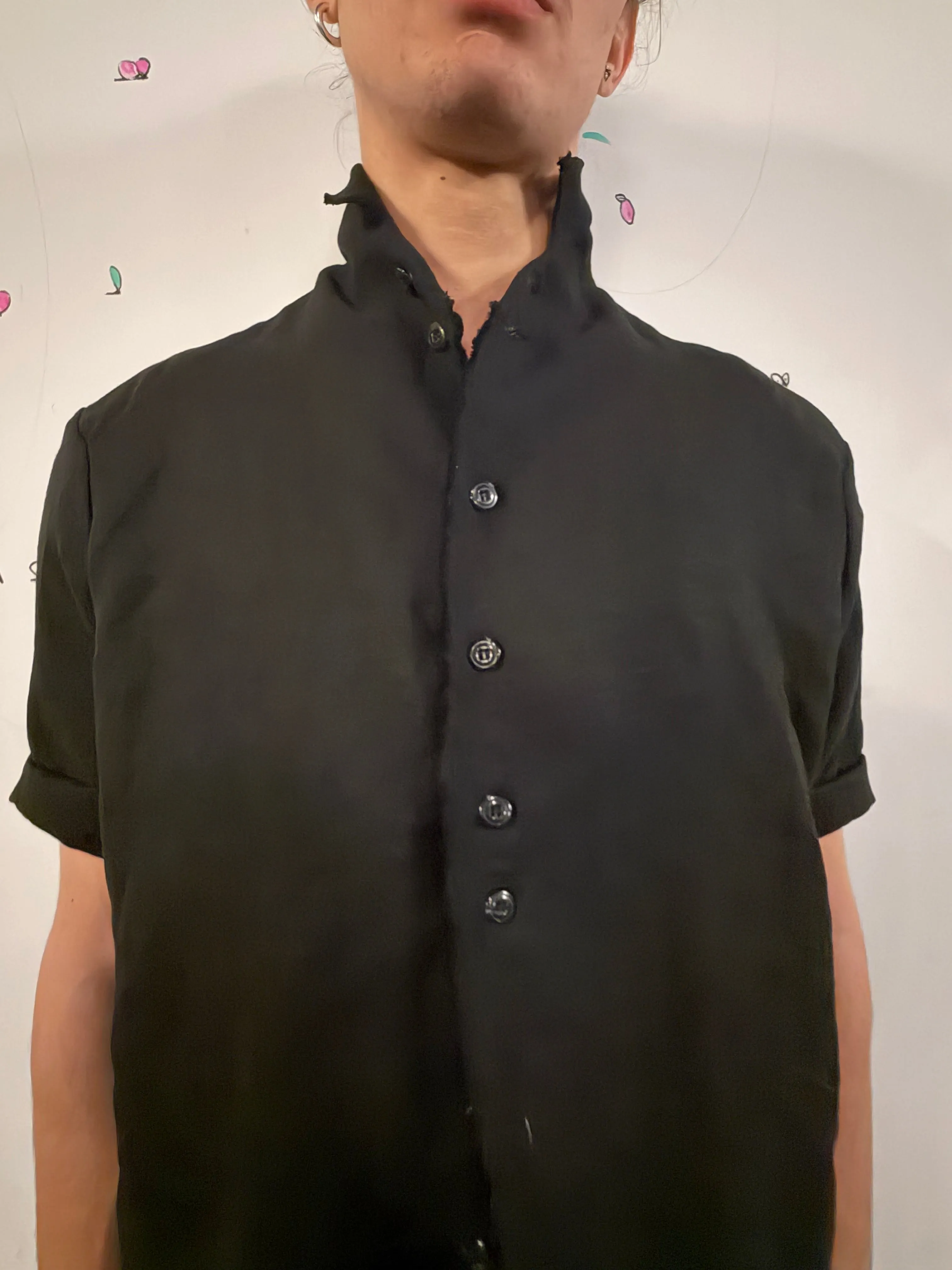 SS26 || PROTOLOGICAL ARCHETYPE SHORT SLEEVE SHIRT || BLACK || LINEN + RAYON sold by zam barrett product image thumbnail 5