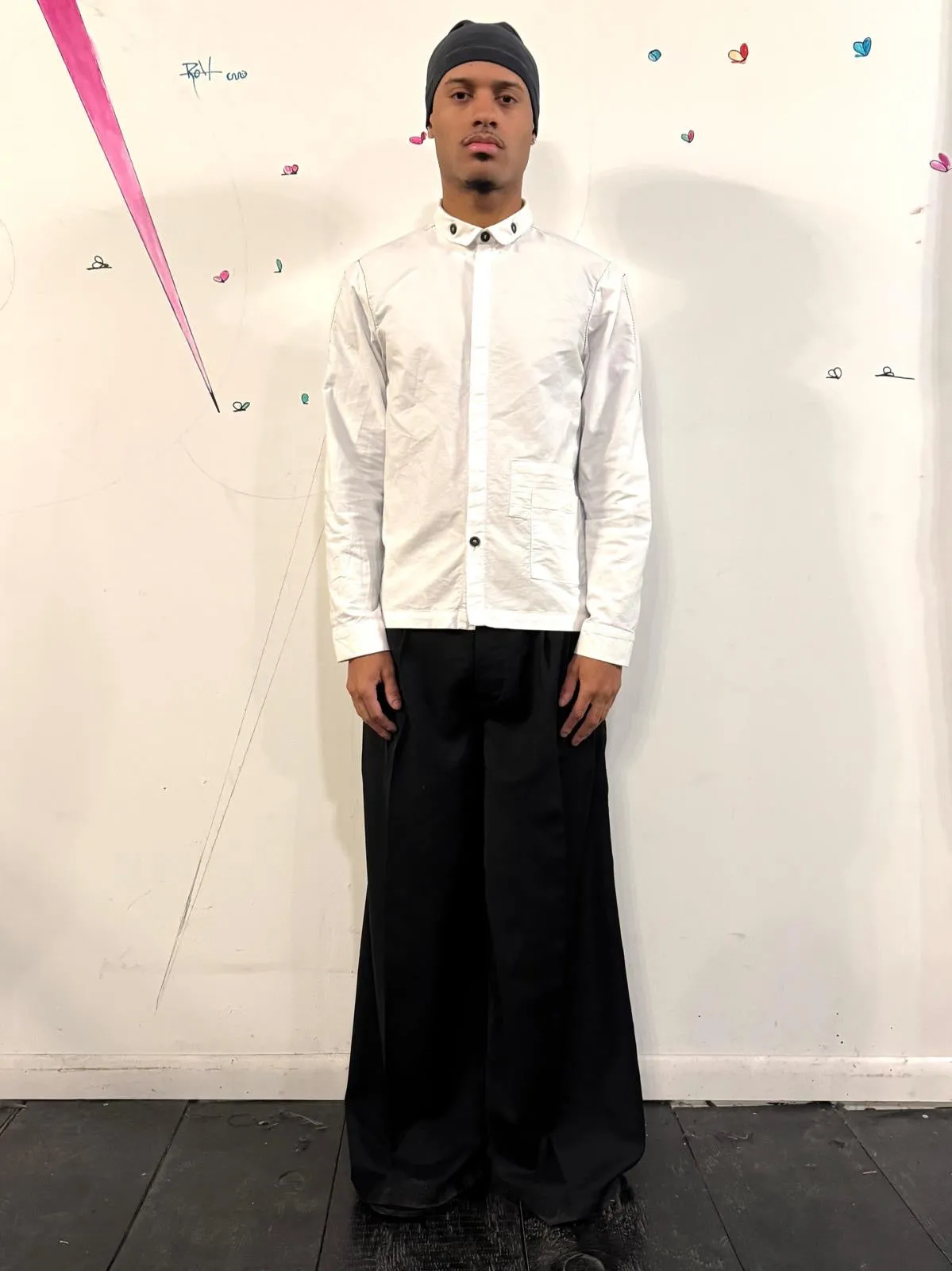 SS26 || FAULTED SHOULDER - |BOX| SHIRT - LONG SLEEVE || WHITE COTTON sold by zam barrett product image thumbnail 2