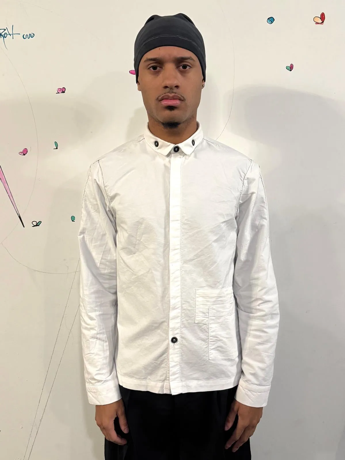 SS26 || FAULTED SHOULDER - |BOX| SHIRT - LONG SLEEVE || WHITE COTTON sold by zam barrett