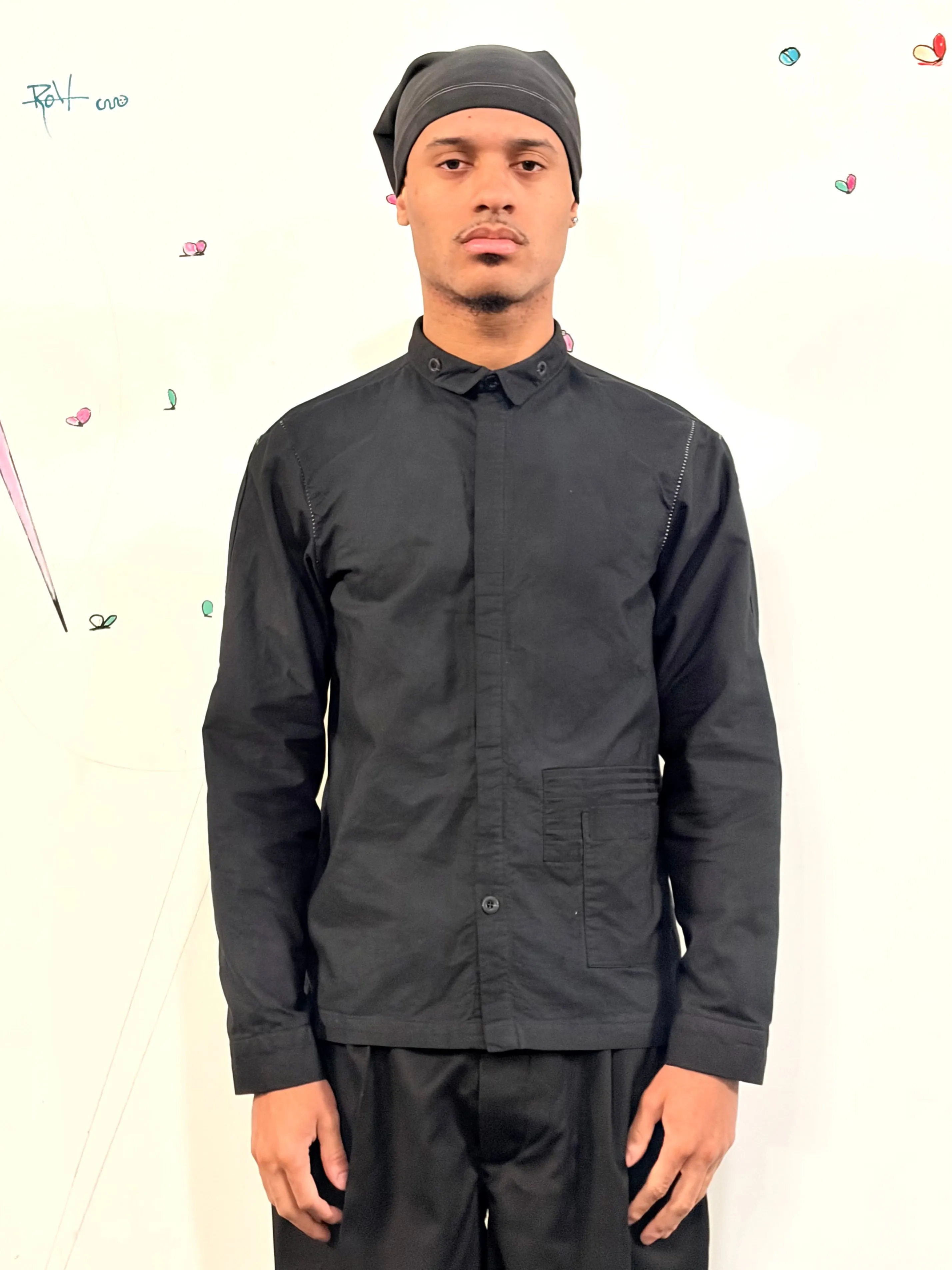 SS26 || FAULTED SHOULDER - |BOX| SHIRT - LONG SLEEVE || BLACK COTTON sold by zam barrett product image thumbnail 2