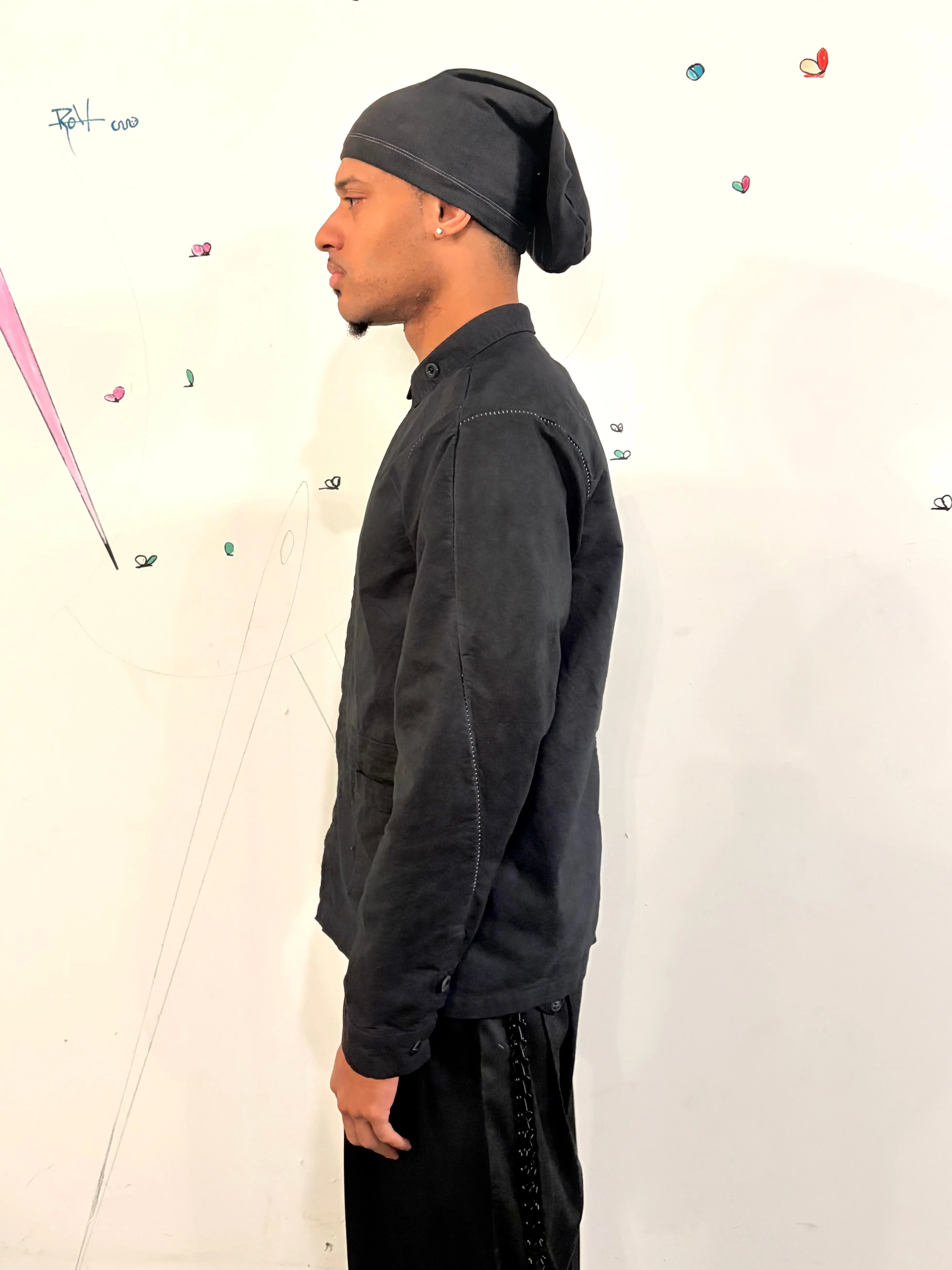 SS26 || FAULTED SHOULDER - |BOX| SHIRT - LONG SLEEVE || BLACK COTTON sold by zam barrett product image thumbnail 4