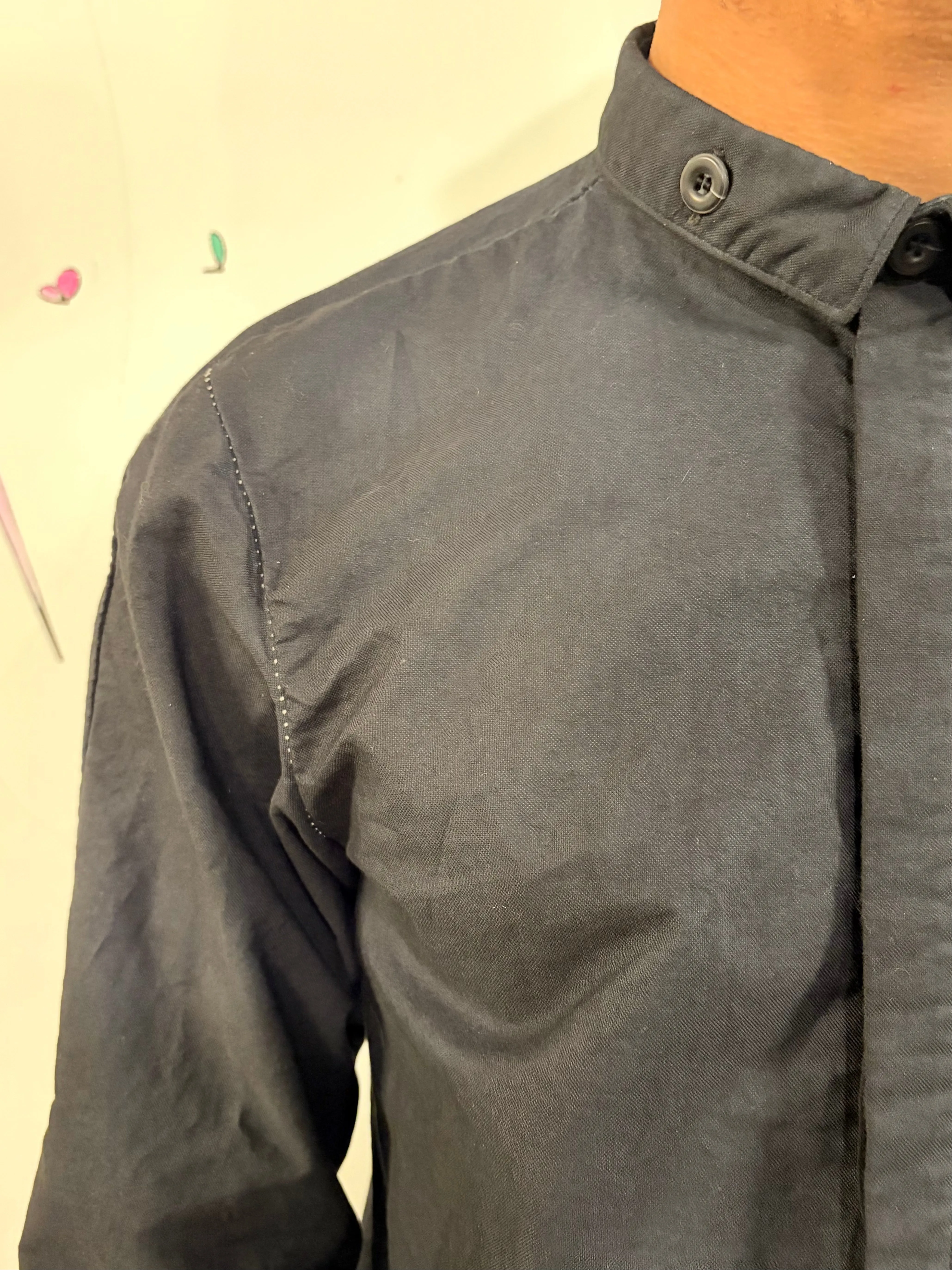 SS26 || FAULTED SHOULDER - |BOX| SHIRT - LONG SLEEVE || BLACK COTTON sold by zam barrett product image thumbnail 5