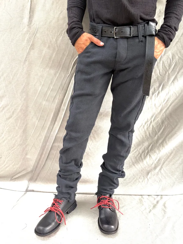FW26 || SOFT j JEANS ||BLACK || COTTON LINEN HERRINGBONE made by zam barrett