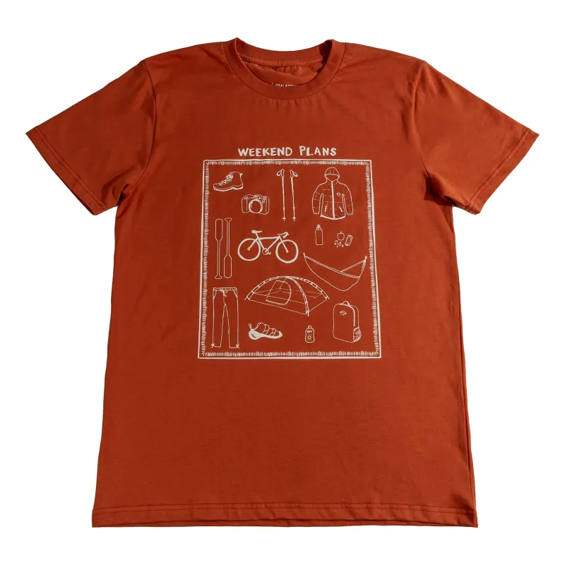 Weekend Plans Cotton Tee - Brick sold by Coalatree