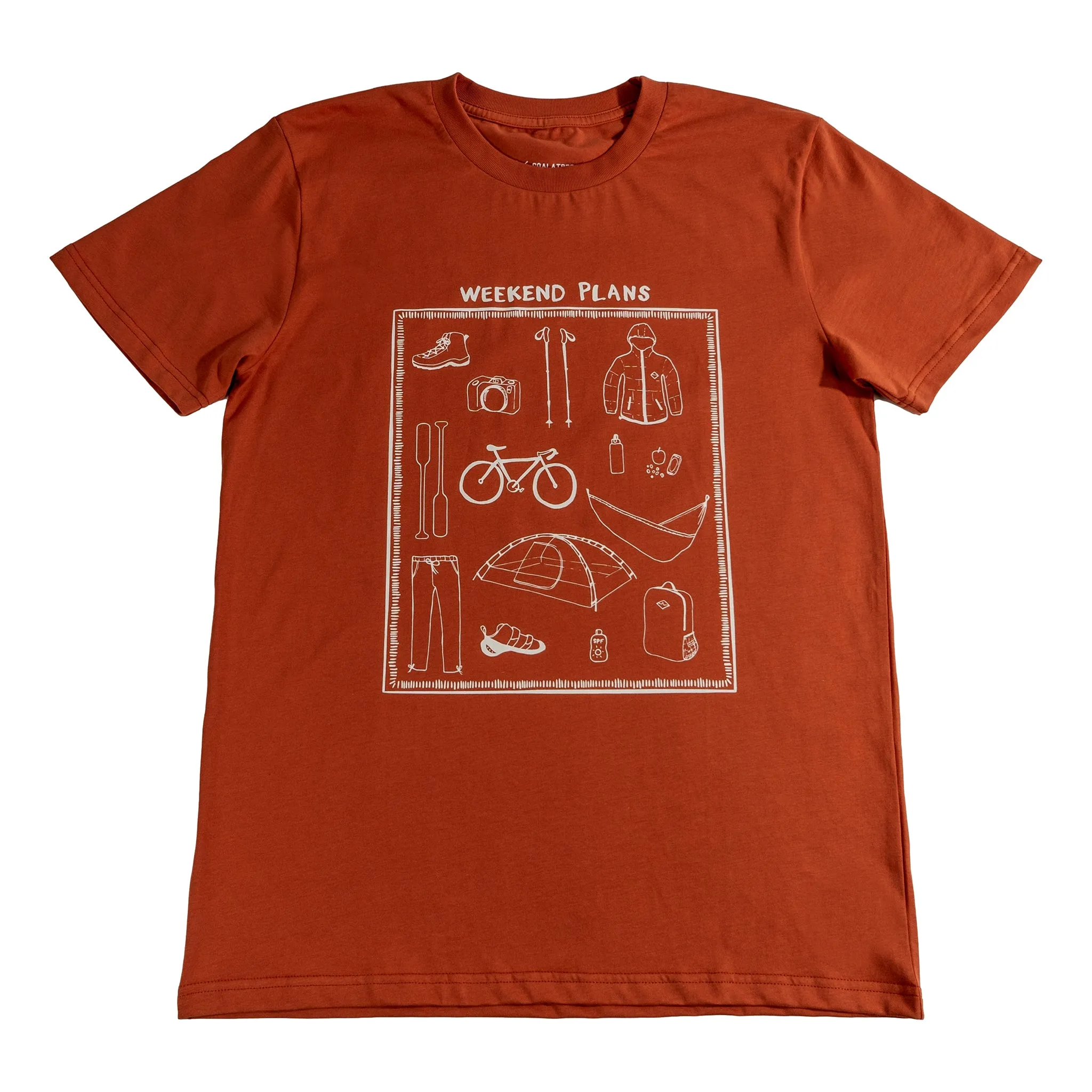 Weekend Plans Cotton Tee - Brick sold by Coalatree