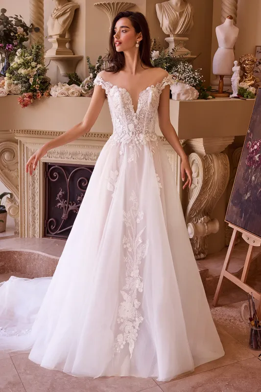 ANDREA & LEO WL038 Cap Sleeve Bridal Ball Gown sold by The Gown Galleria