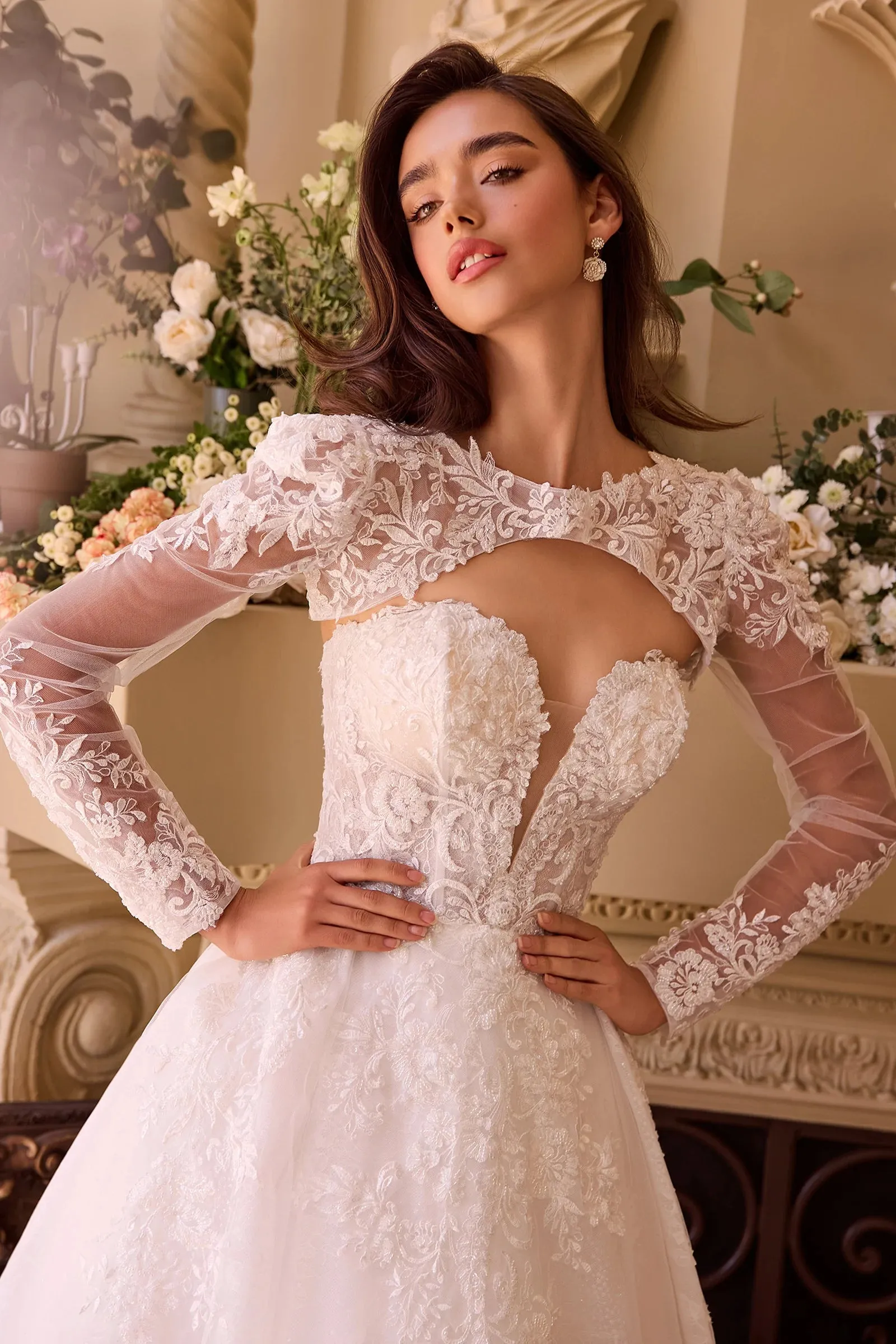 ANDREA & LEO WL037 Strapless Wedding Ball Gown & Lace Bolero sold by The Gown Galleria product image thumbnail 3