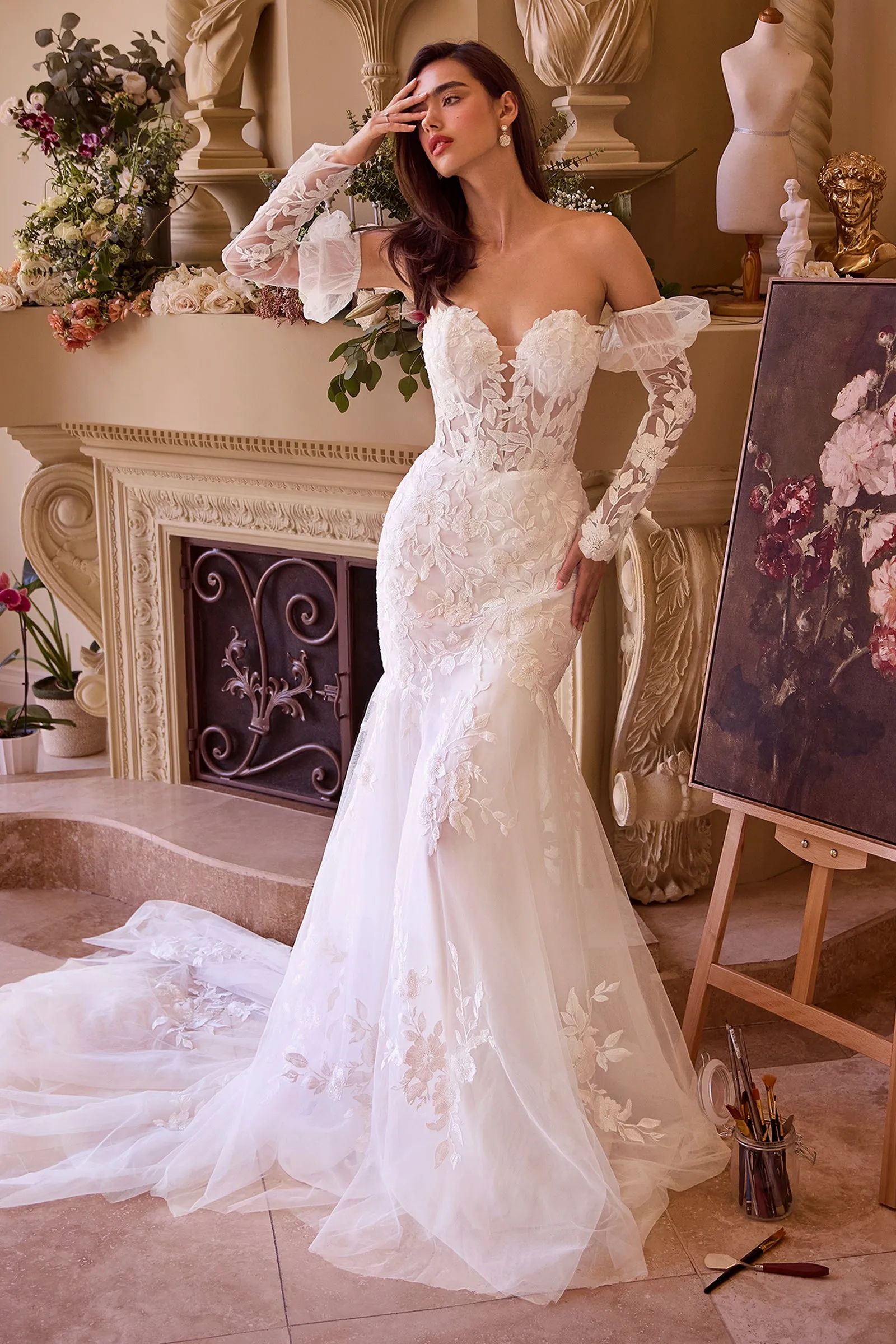 ANDREA & LEO WL033 Strapless Mermaid Bridal Gown & Sleeves sold by The Gown Galleria
