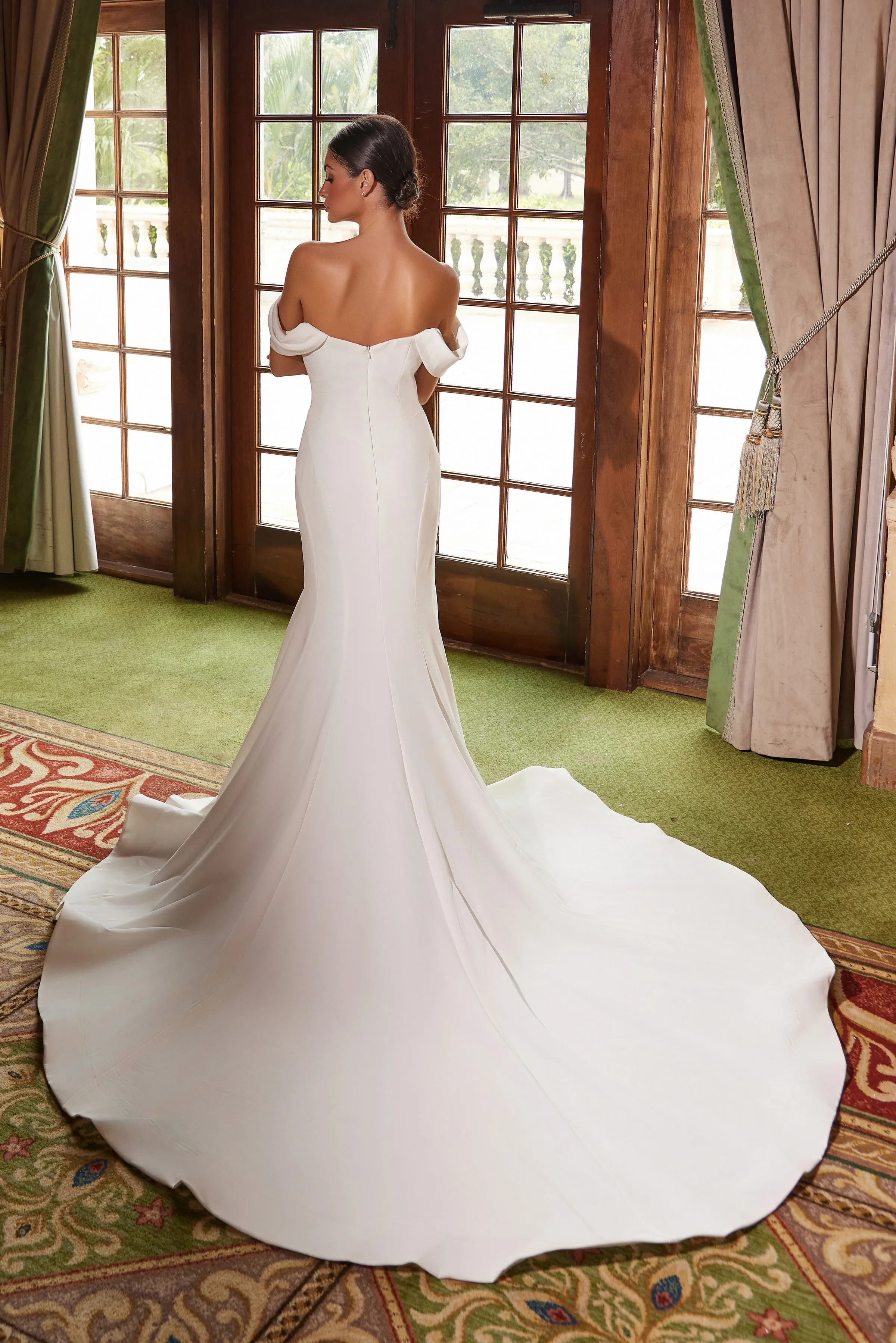 NOX ANABEL JW1032 Strapless Straight Top Off Shoulder Pleated Dress sold by The Gown Galleria product image thumbnail 2