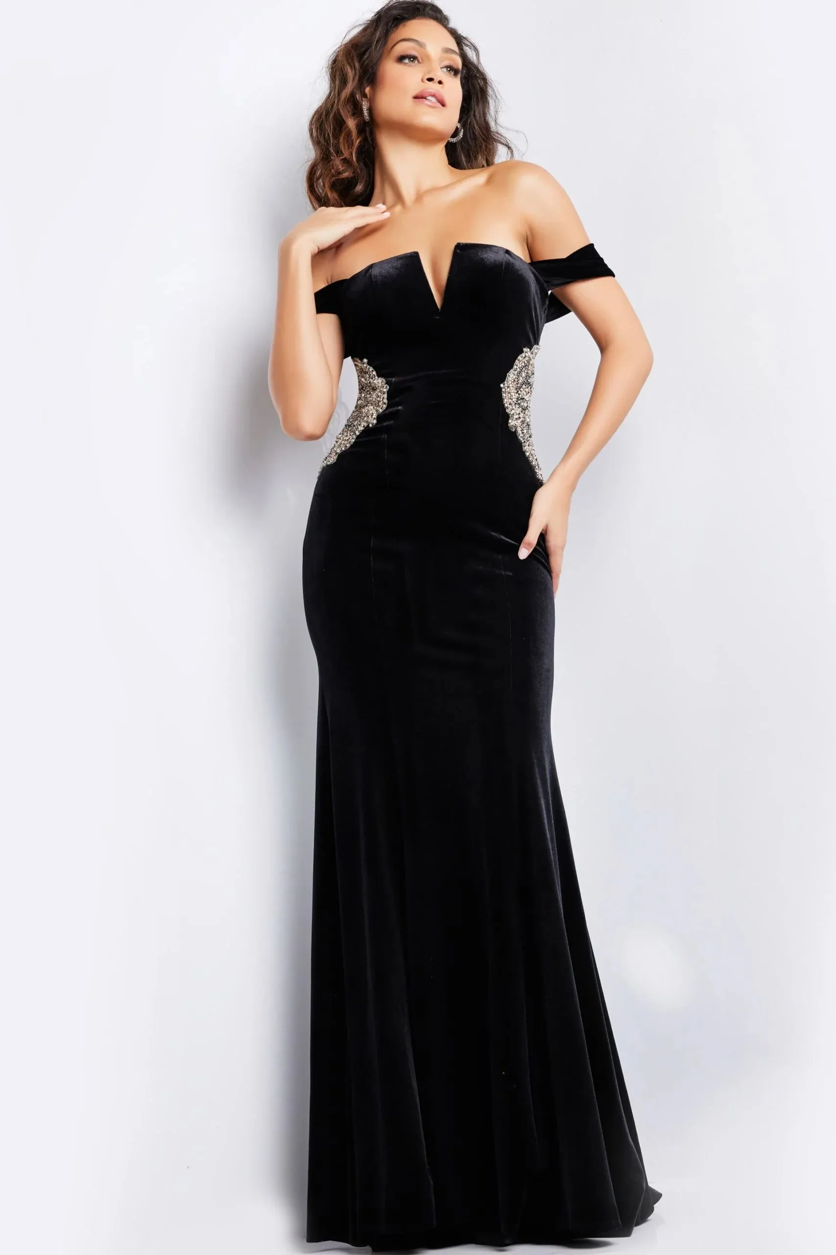 Jovani 36733 Off Shoulder Appliqued Prom Gown sold by The Gown Galleria product image thumbnail 4