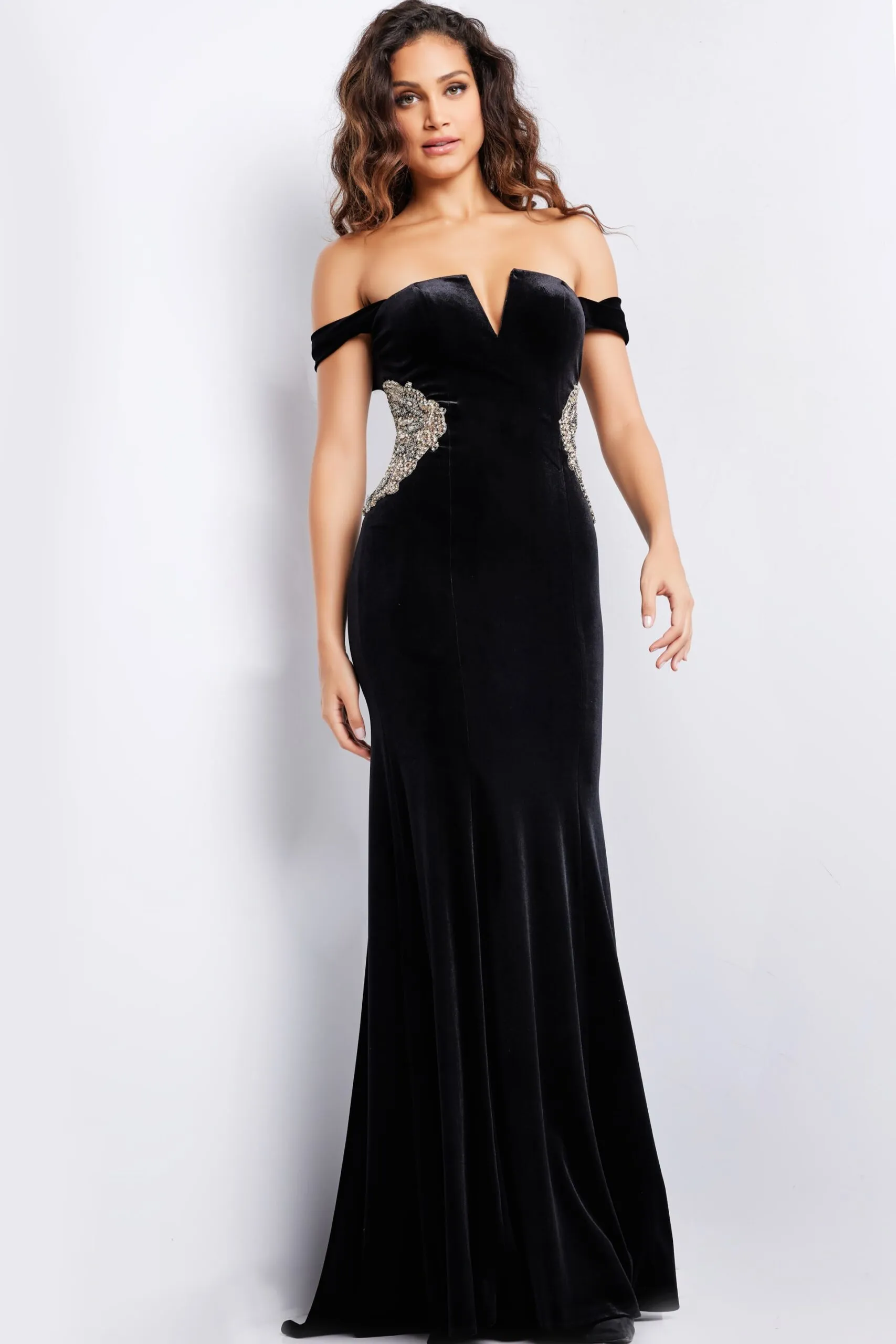 Jovani 36733 Off Shoulder Appliqued Prom Gown sold by The Gown Galleria product image thumbnail 3