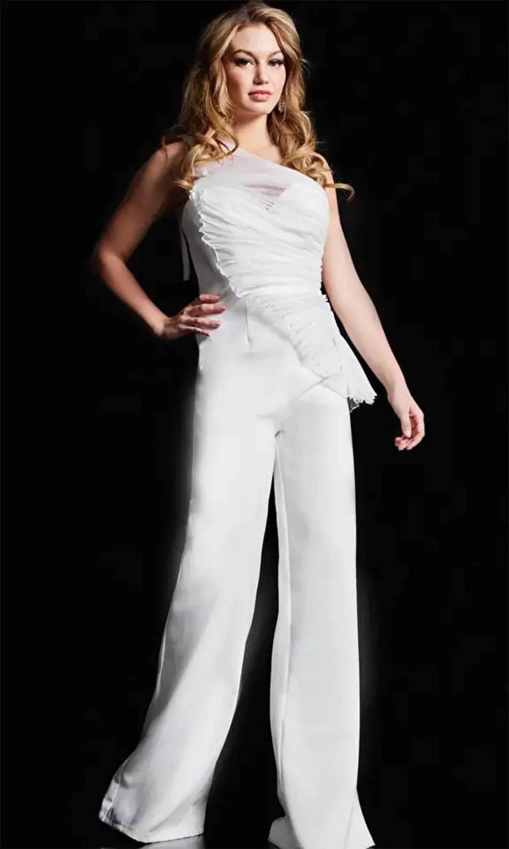 Jovani 26171 Ruched Detailed One-Shoulder Jumpsuit sold by The Gown Galleria product image thumbnail 3