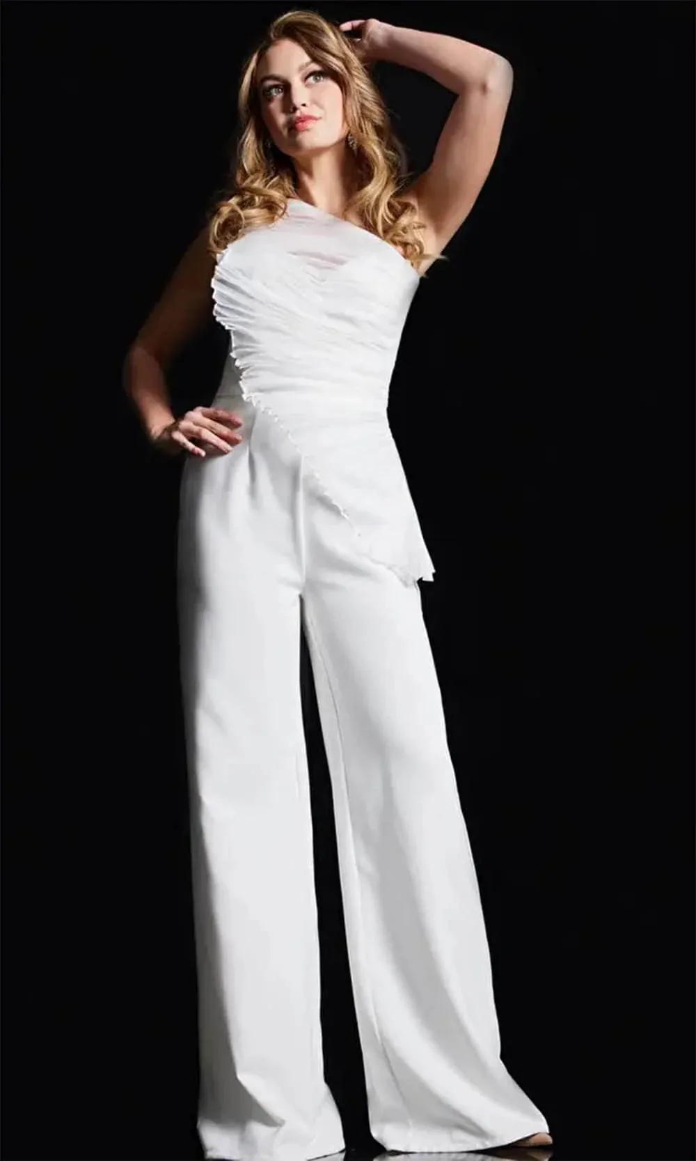 Jovani 26171 Ruched Detailed One-Shoulder Jumpsuit sold by The Gown Galleria product image thumbnail 4