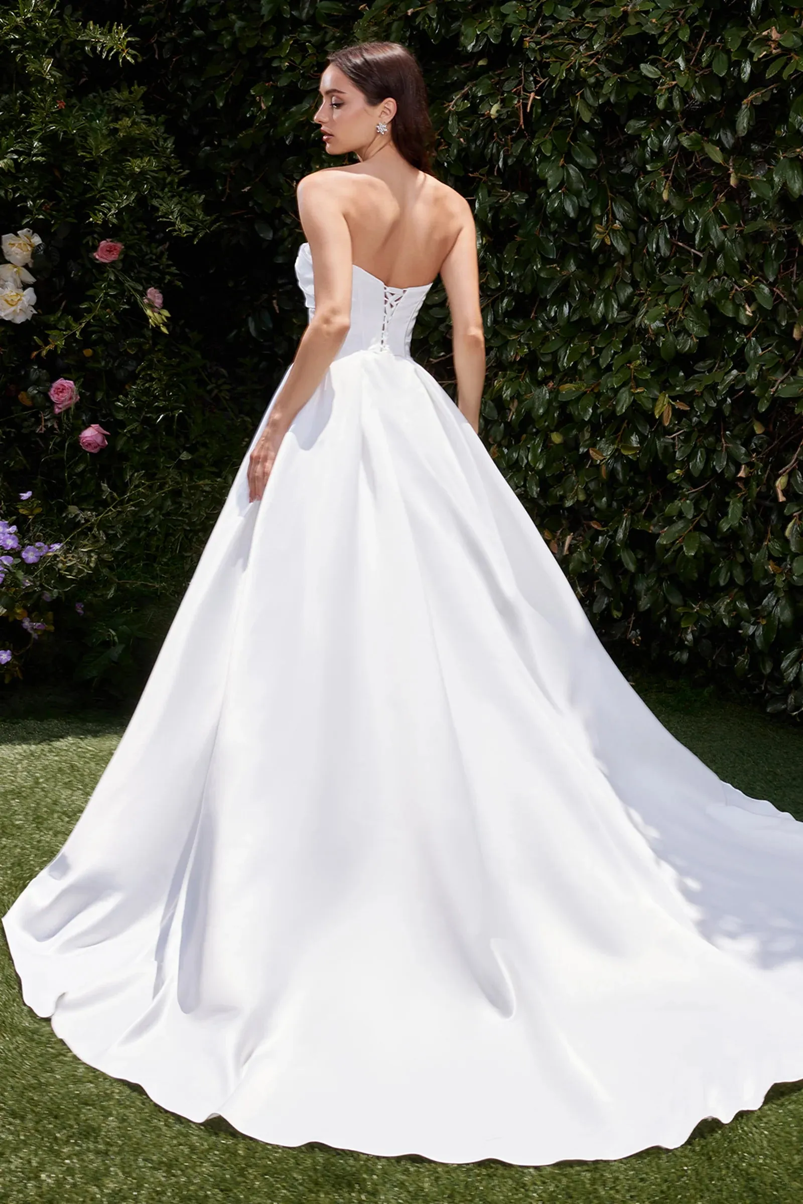 CINDERELLA DIVINE CDS512W Strapless Satin Bridal Ball Gown sold by The Gown Galleria product image thumbnail 2