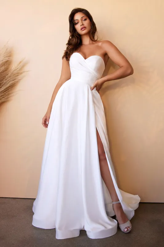 CINDERELLA DIVINE CD0166W Sweetheart Strapless Satin Bridal Gown sold by The Gown Galleria