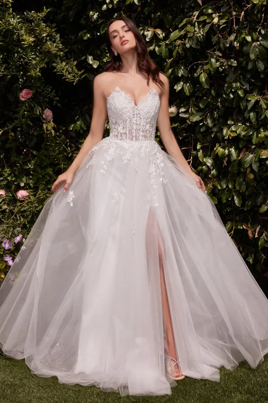 CINDERELLA DIVINE C148W Strapless A-Line Lace & Tulle Wedding Dress sold by The Gown Galleria