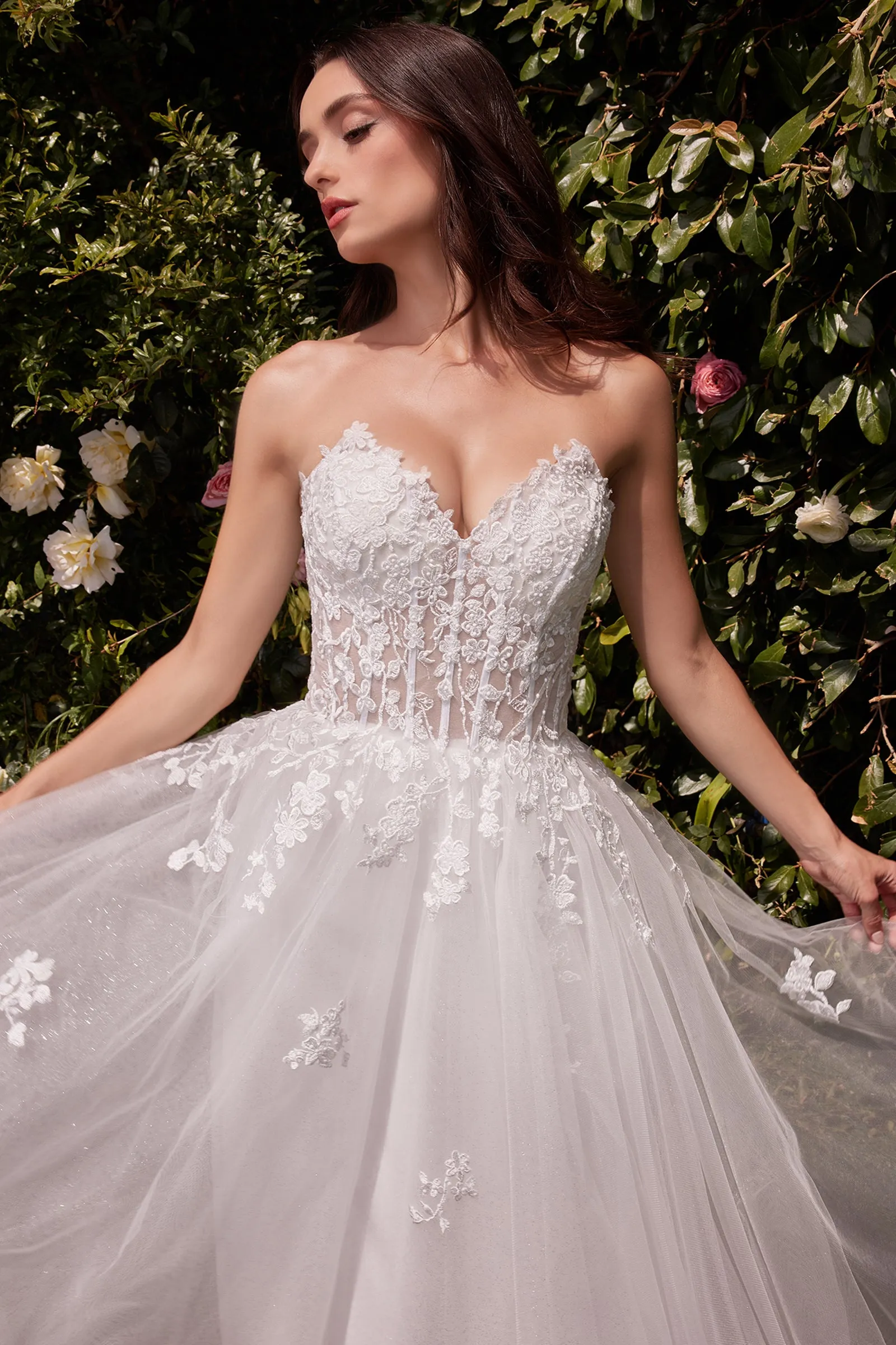 CINDERELLA DIVINE C148W Strapless A-Line Lace & Tulle Wedding Dress sold by The Gown Galleria product image thumbnail 5