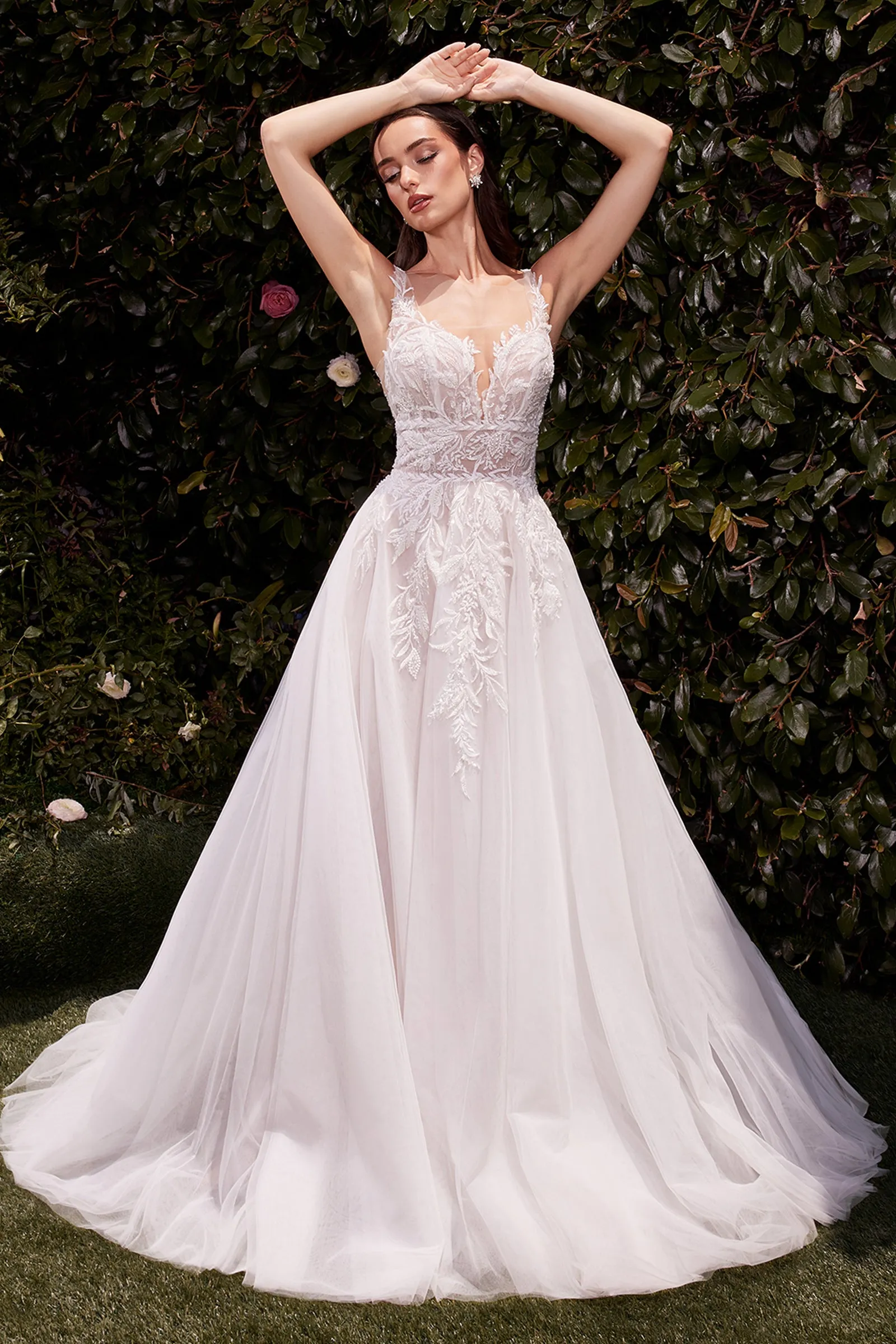 CINDERELLA DIVINE CDS511W Lace & Tulle Bridal Ball Gown sold by The Gown Galleria