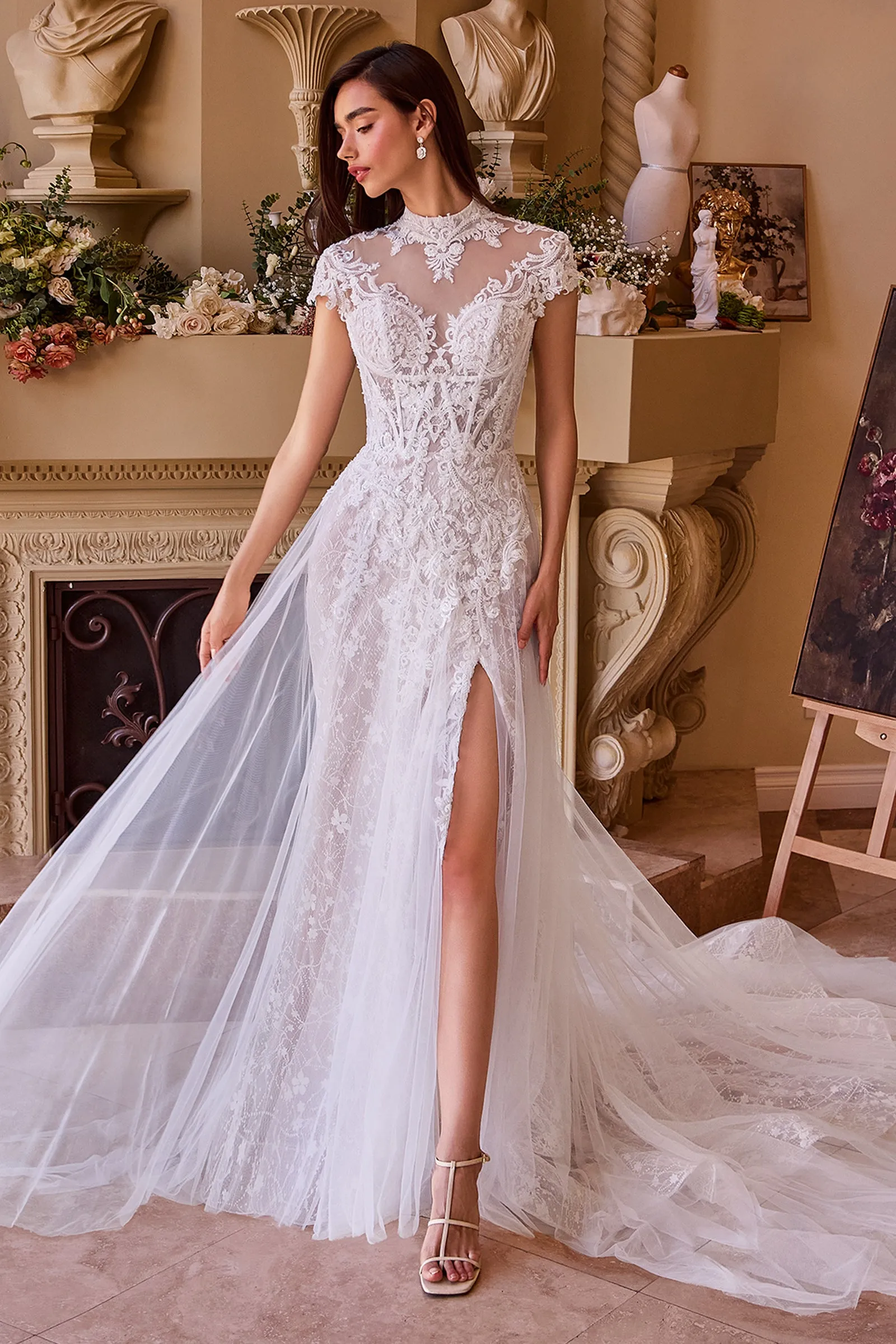 ANDREA & LEO WL035 Lace & Tulle Short Sleeve Wedding Gown sold by The Gown Galleria product image thumbnail 3