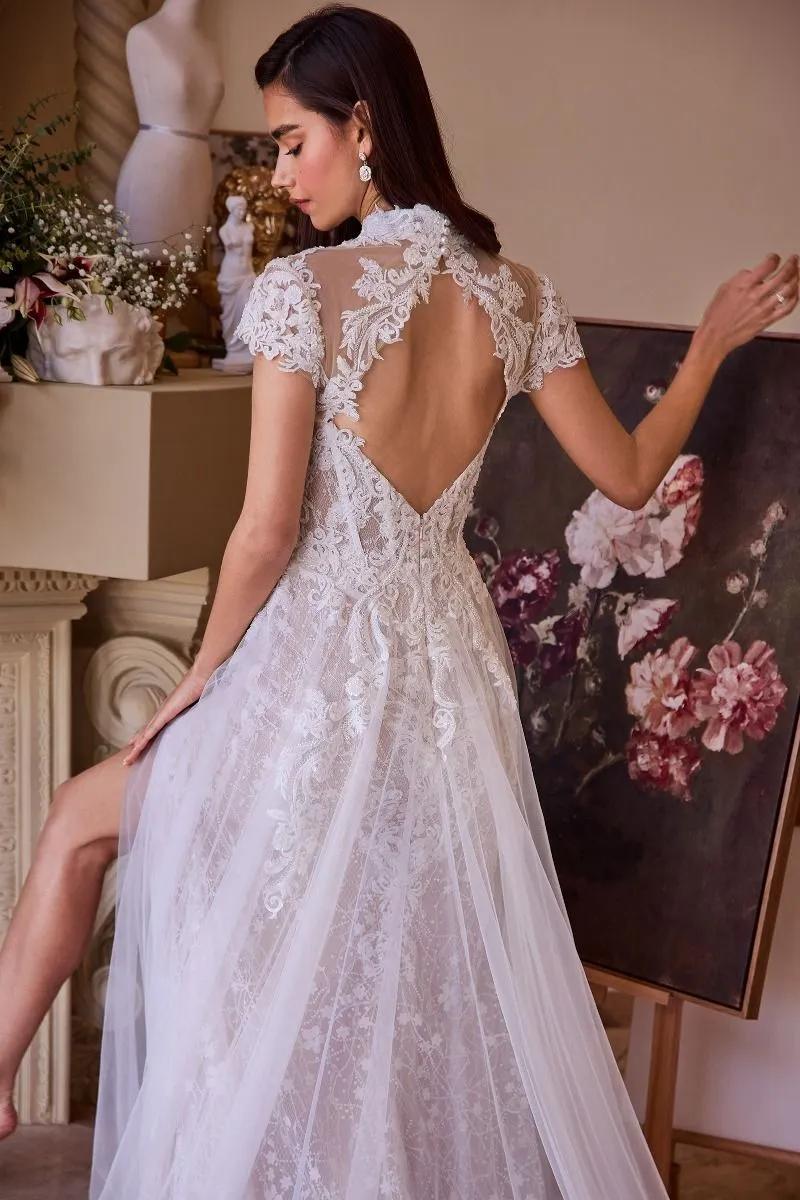 ANDREA & LEO WL035 Lace & Tulle Short Sleeve Wedding Gown sold by The Gown Galleria product image thumbnail 2