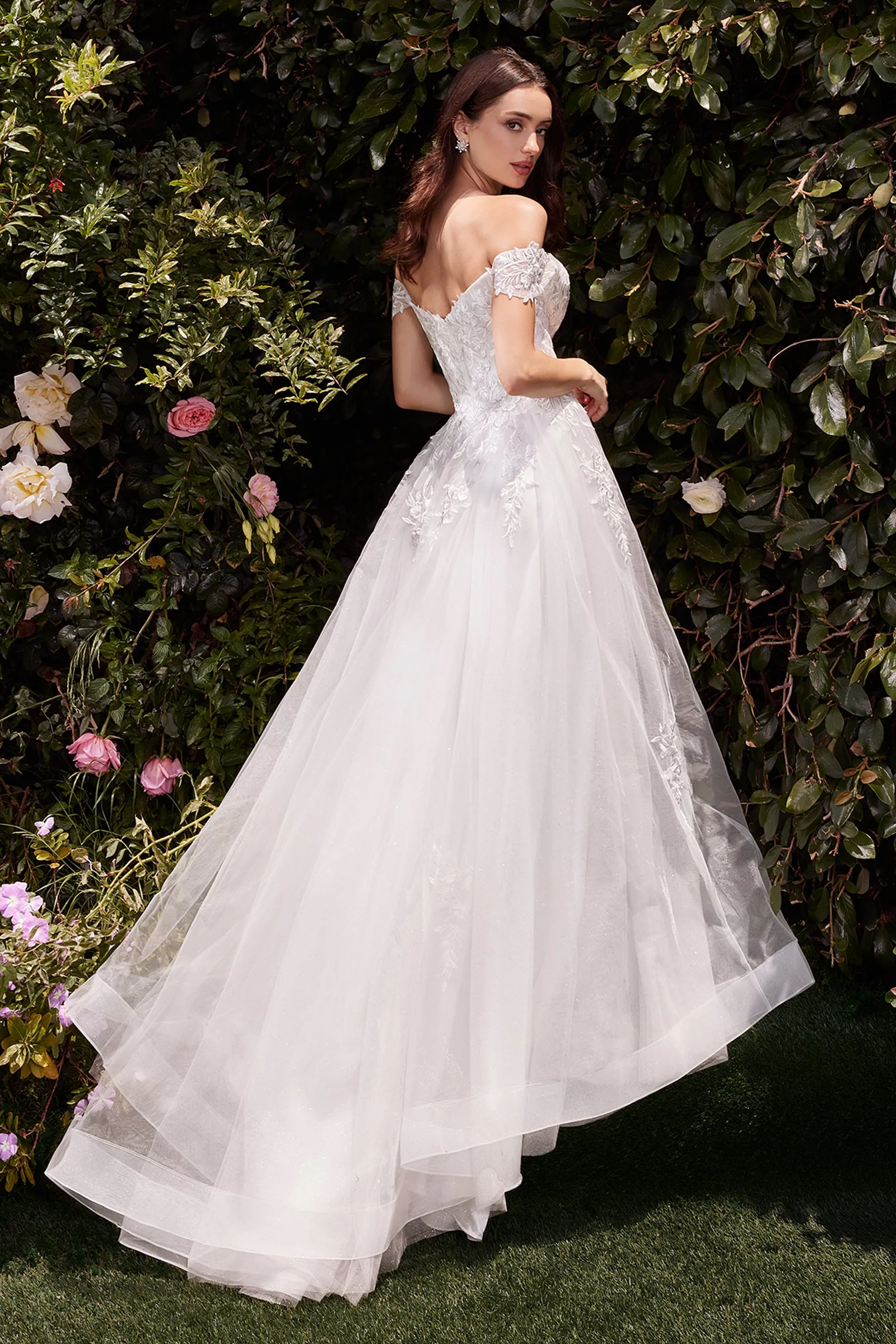 CINDERELLA DIVINE C159W Off The Shoulder A-Line Lace & Tulle Wedding Dress sold by The Gown Galleria product image thumbnail 2