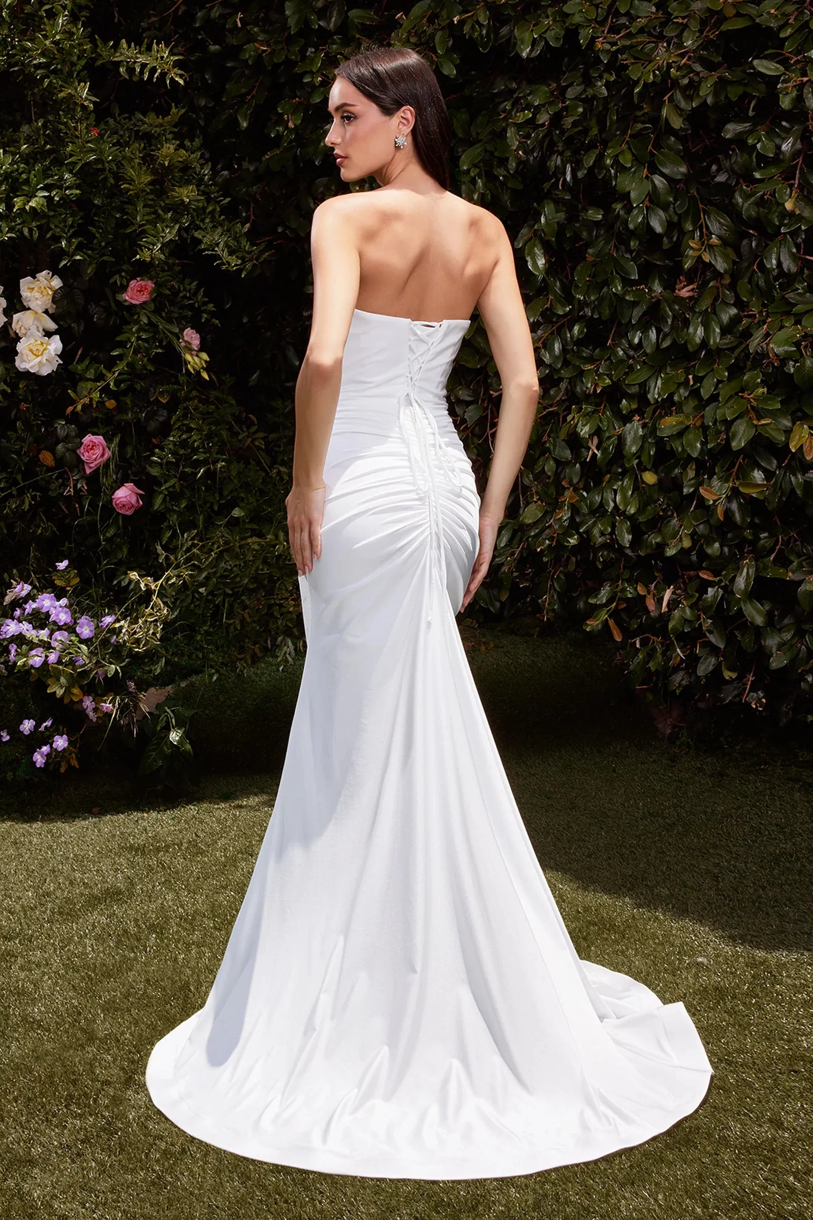 CINDERELLA DIVINE CD791W Strapless Stretch Satin Bridal Dress sold by The Gown Galleria product image thumbnail 2