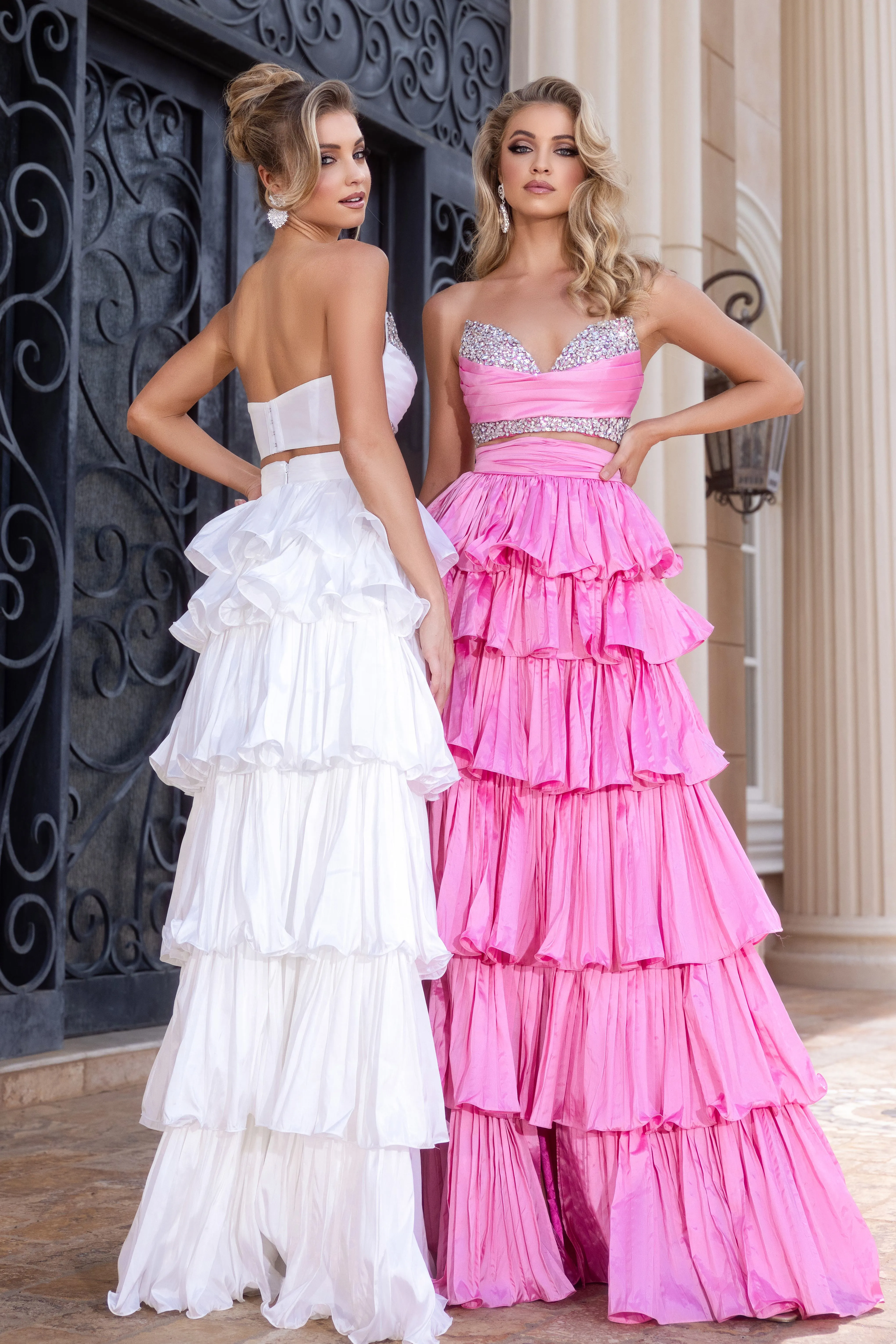 PORTIA & SCARLETT PS25164 Two Piece Ruffle Tiered Skirt Prom Dress sold by The Gown Galleria product image thumbnail 2
