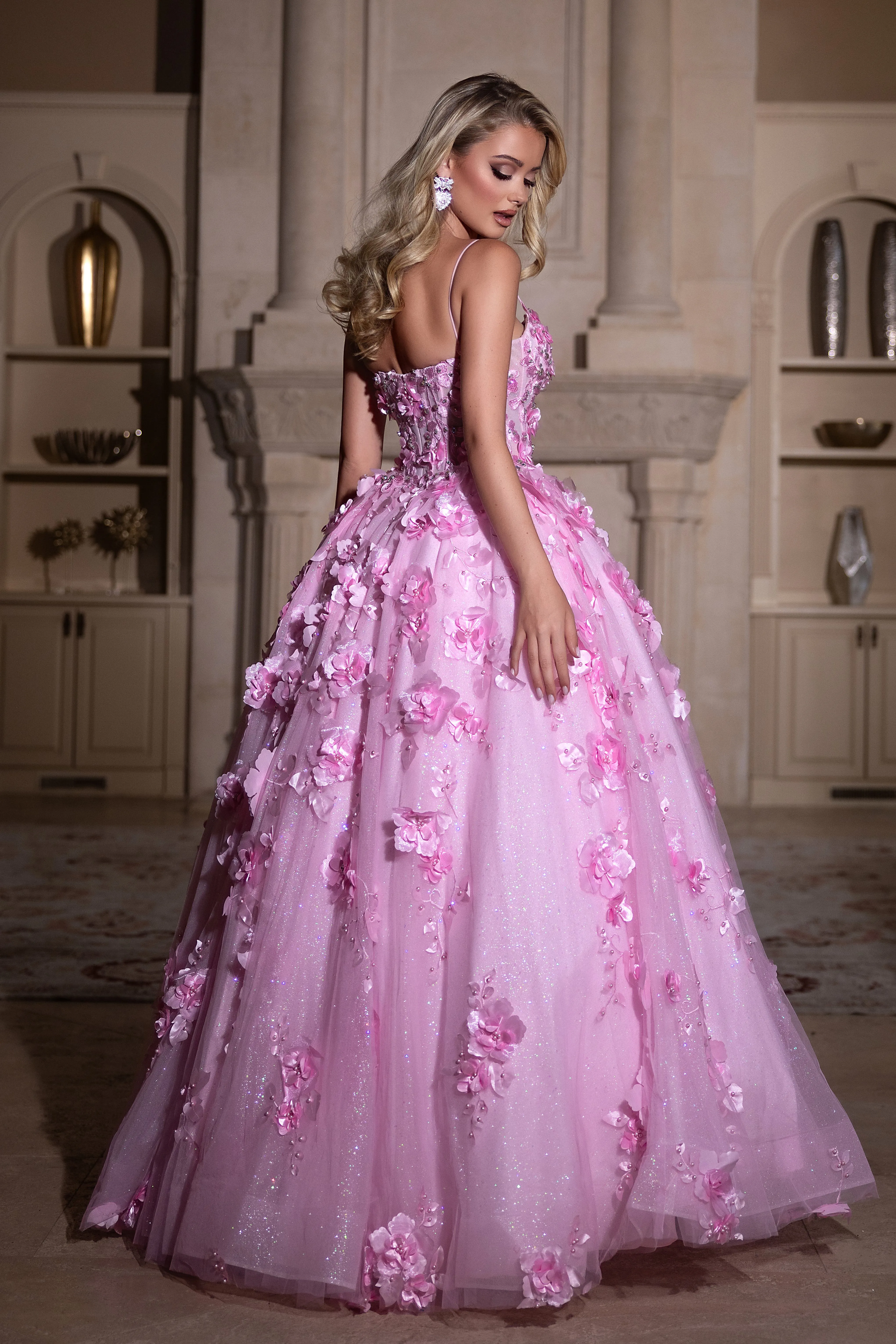 PORTIA & SCARLETT PS25360P 3D Floral Embellished Corset Gown sold by The Gown Galleria product image thumbnail 2