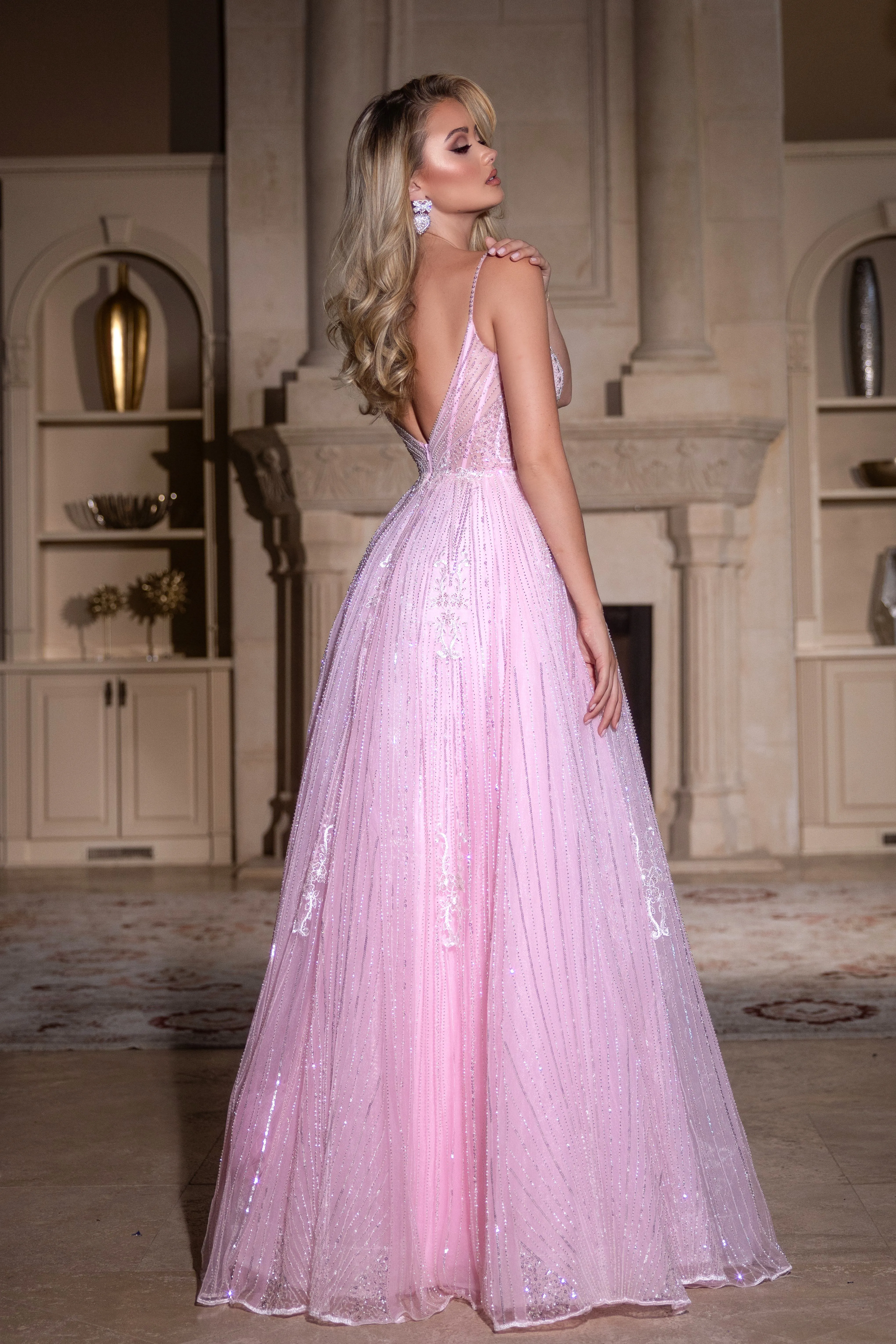 PORTIA & SCARLETT PS25310 A-Line Spaghetti Straps Embellished Prom Dress sold by The Gown Galleria product image thumbnail 4