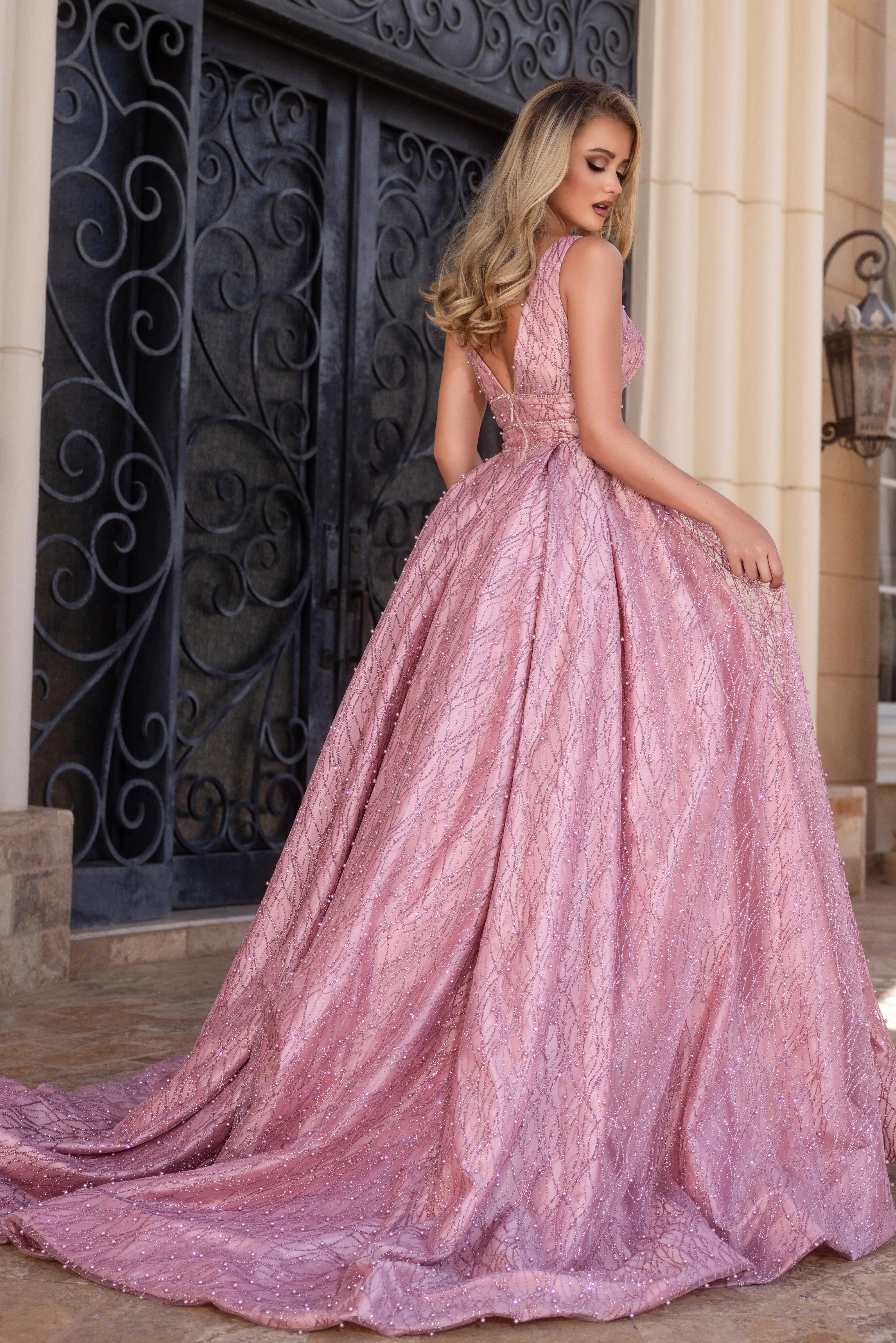 PORTIA & SCARLETT PS25316 Beaded Sleeveless Sweetheart Embellished Ballgown sold by The Gown Galleria product image thumbnail 5