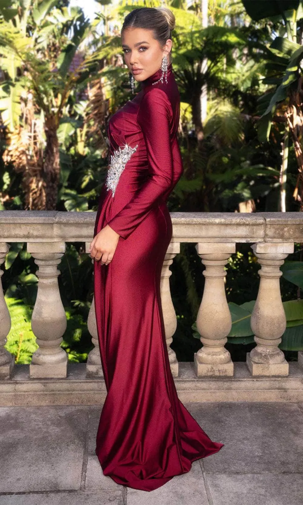 PORTIA & SCARLETT PS24740 Runched Long Sleeve Prom Dress sold by The Gown Galleria product image thumbnail 2
