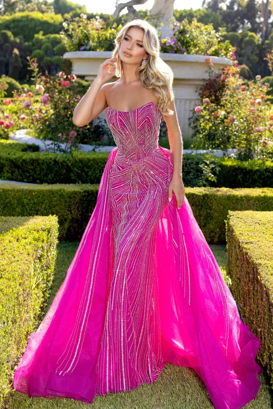 PORTIA & SCARLETT PS25175 Fitted Beaded Scoop Strapless Prom Gown sold by The Gown Galleria