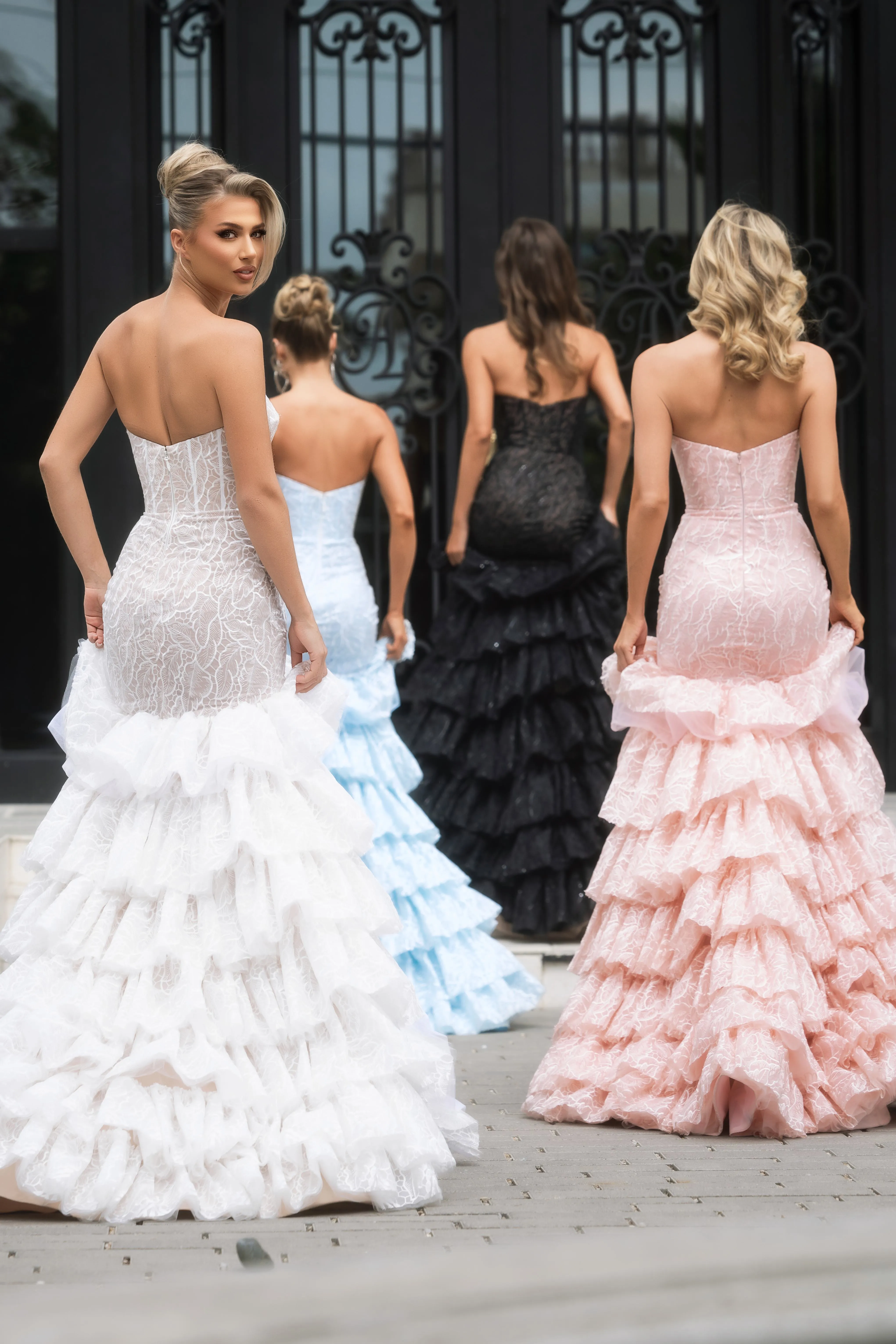 PORTIA & SCARLETT PS25250 Ruffled Tiers Mermaid Prom Gown sold by The Gown Galleria product image thumbnail 2