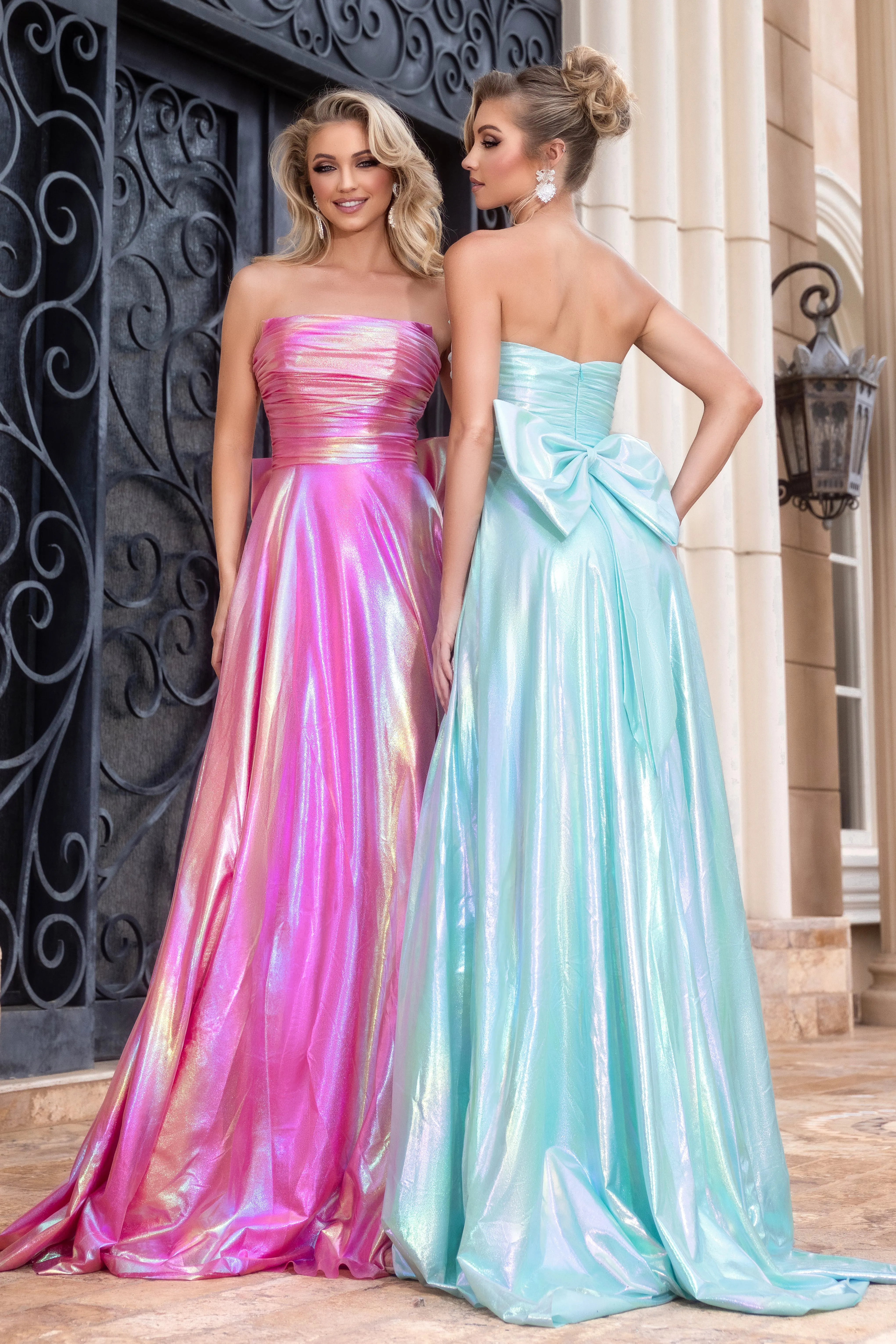 PORTIA & SCARLETT PS25283 Mid-Open Back Ruched Bodice Prom Gown sold by The Gown Galleria product image thumbnail 2