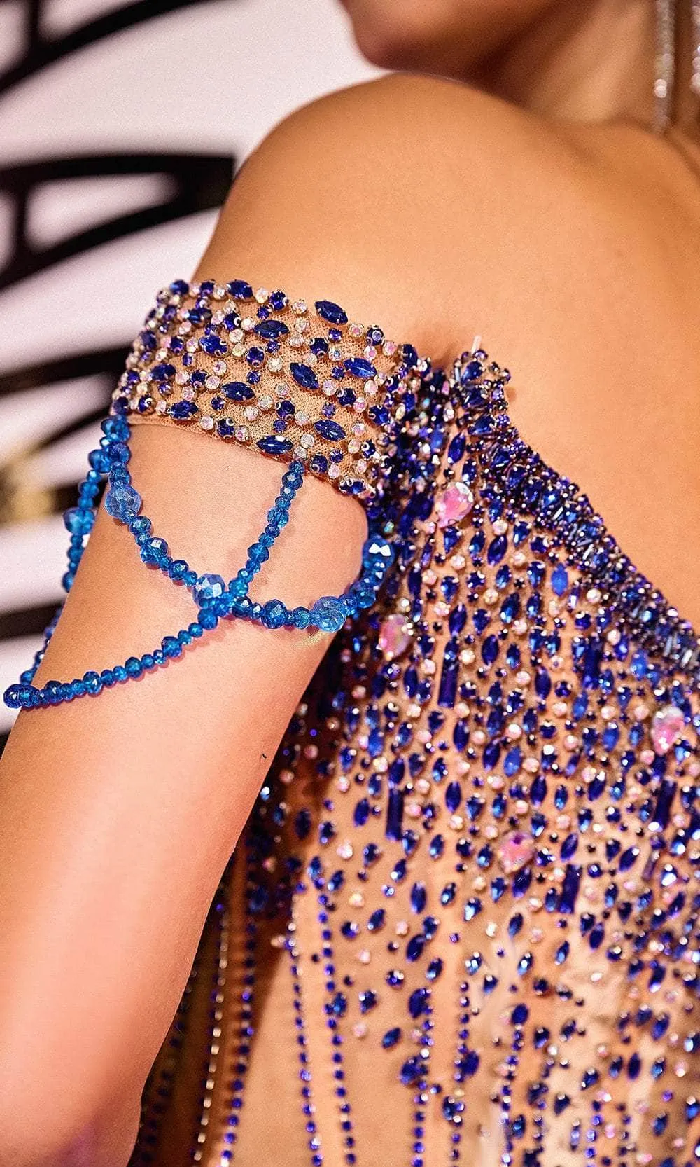 PORTIA & SCARLETT PS24880C Off Shoulder Illusion Beaded Prom Dress sold by The Gown Galleria product image thumbnail 5