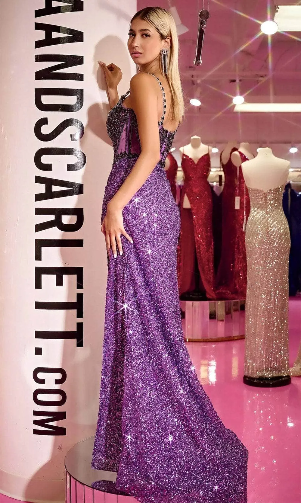 PORTIA & SCARLETT PS24872C V-Neck Illusion Beaded Prom Gown sold by The Gown Galleria product image thumbnail 5
